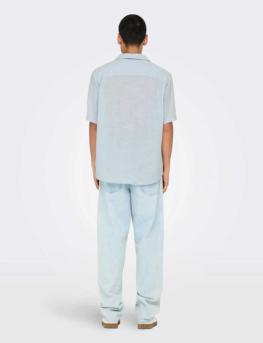 ONLY & SONS - ONSJANNICK STRUCTURE SS RESORT SHIRT - kortærmede skjorter - skyway - 3