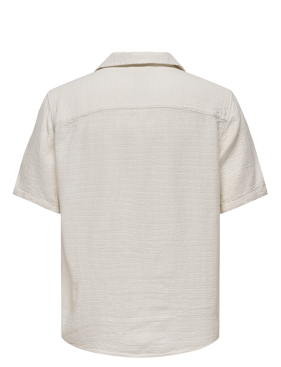 ONLY & SONS - ONSLATHAM REG RESORT STRUC 0257 NOOS - hørskjorter - cloud dancer - 2
