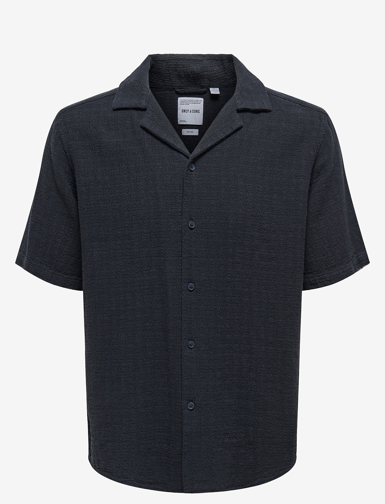 ONLY & SONS - ONSLATHAM REG RESORT STRUC 0257 NOOS - linen shirts - dark navy - 1