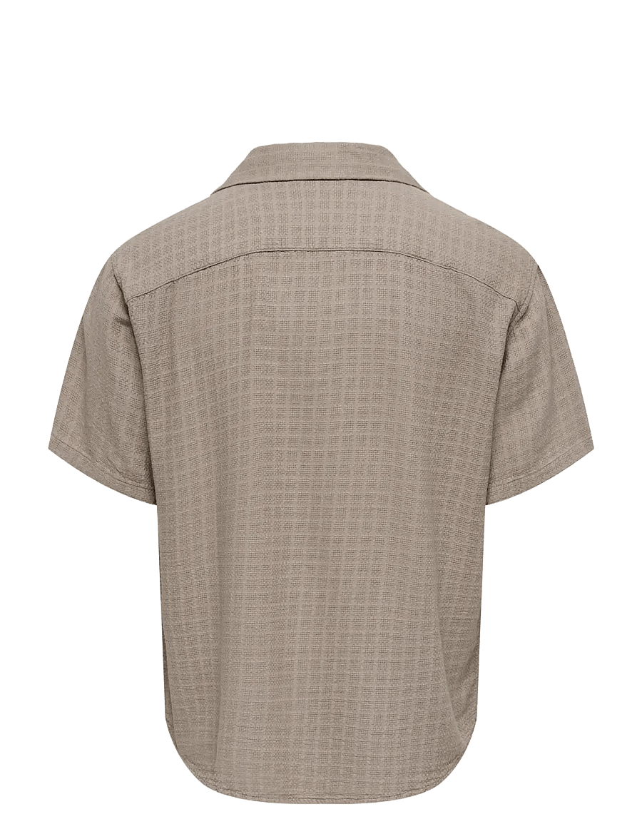 ONLY & SONS - ONSLATHAM REG RESORT STRUC 0257 NOOS - hørskjorter - desert taupe - 2