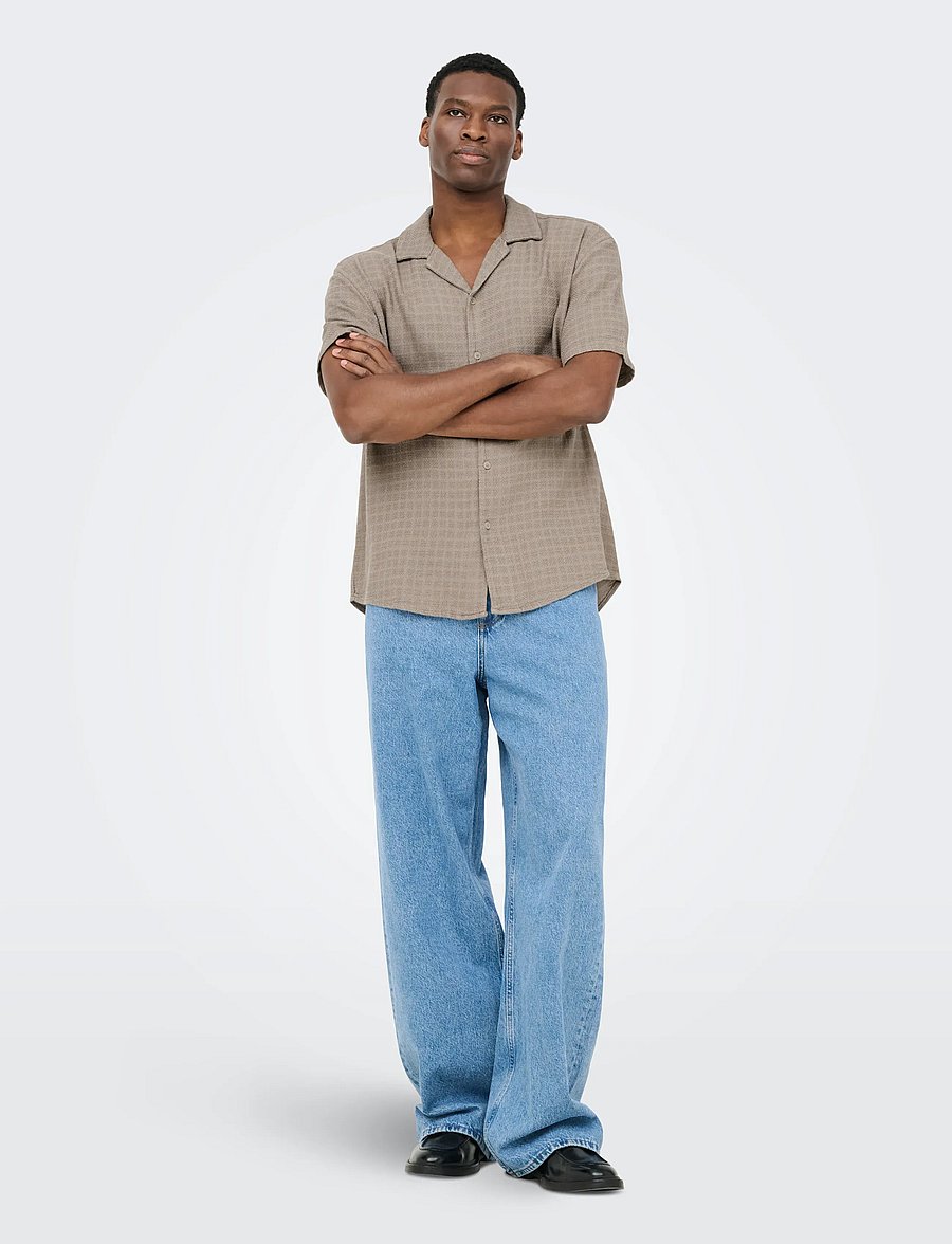 ONLY & SONS - ONSLATHAM REG RESORT STRUC 0257 NOOS - hørskjorter - desert taupe - 4