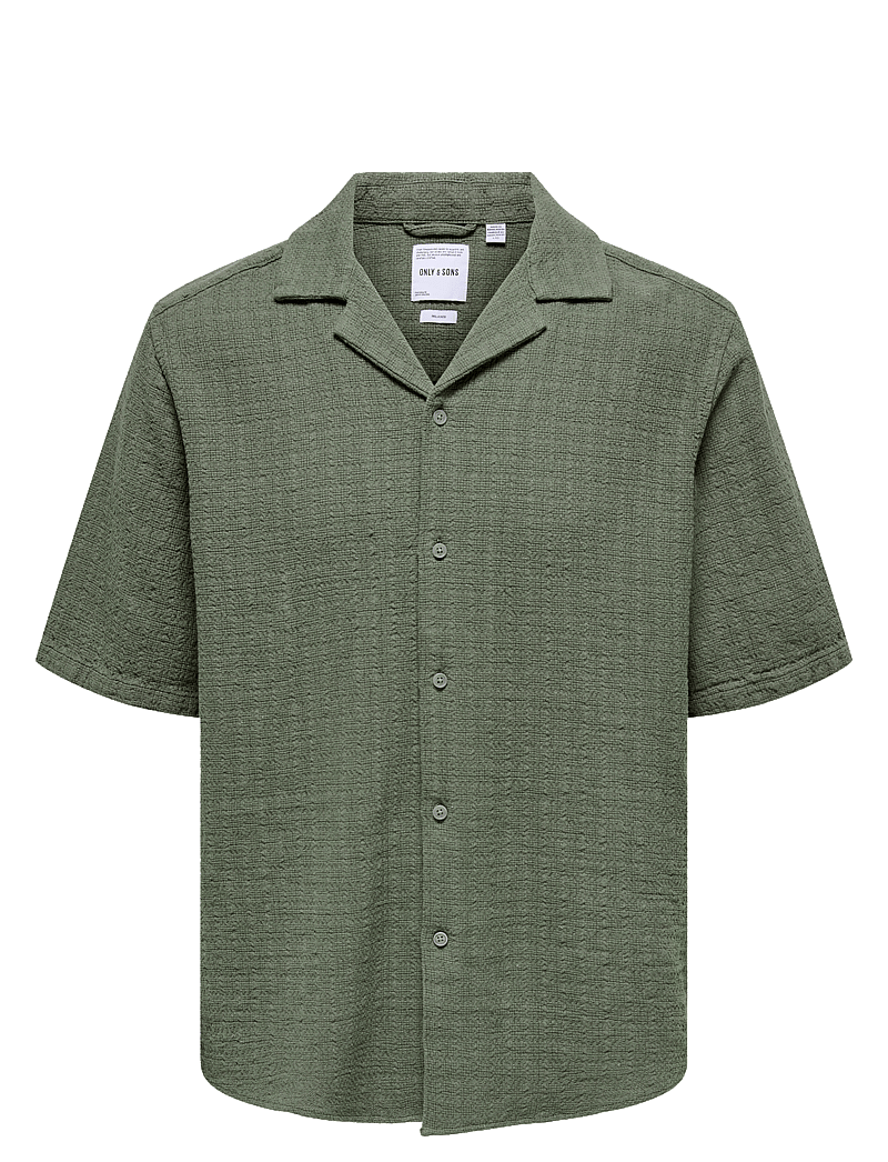 ONLY & SONS - ONSLATHAM REG RESORT STRUC 0257 NOOS - linneskjortor - dusty olive - 1