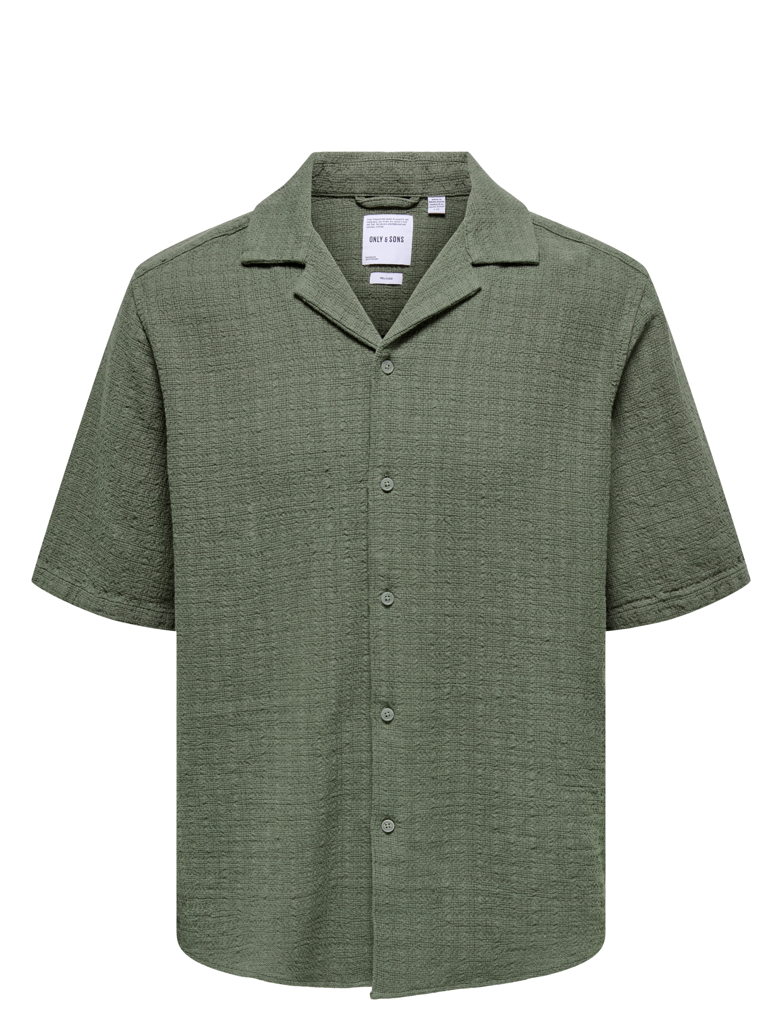 ONLY & SONS ONSLATHAM REG RESORT STRUC 0257 NOOS - Skjortor och T-shirts - DUSTY OLIVE / green