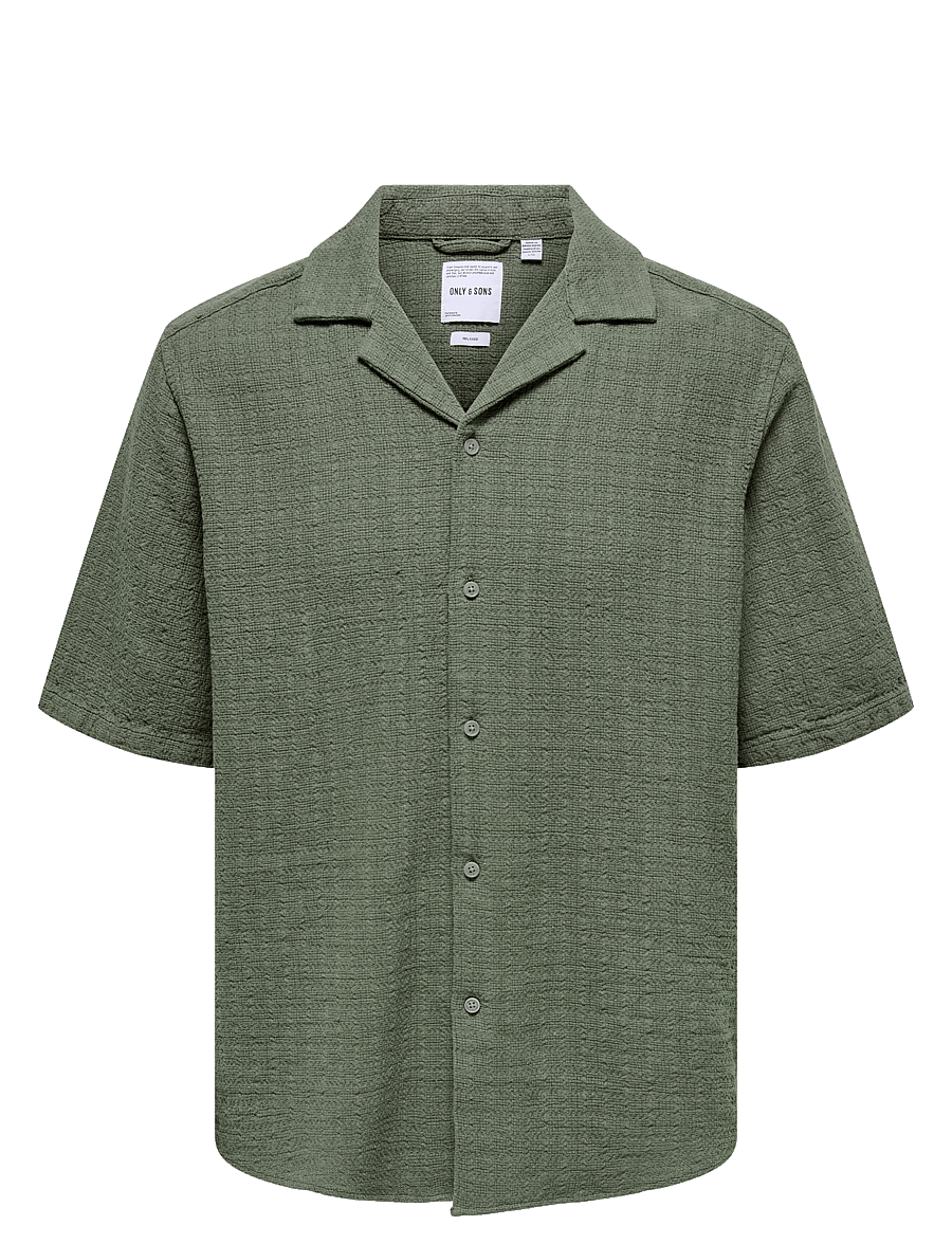 ONLY & SONS - ONSLATHAM REG RESORT STRUC 0257 NOOS - hørskjorter - dusty olive - 1