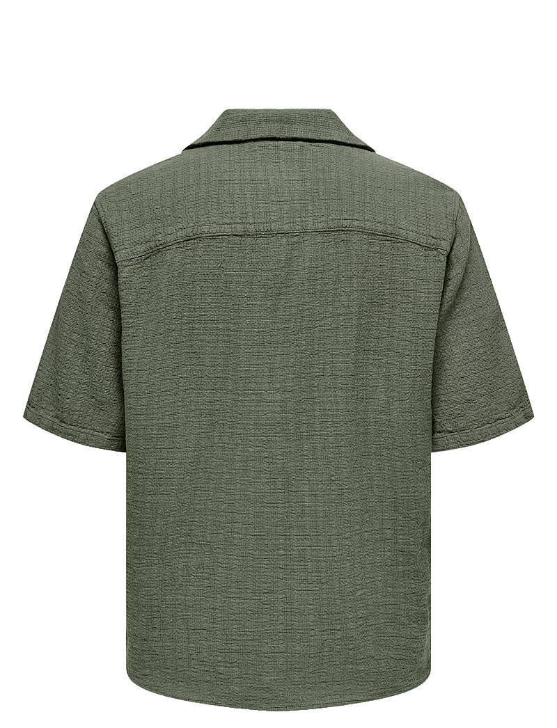 ONLY & SONS - ONSLATHAM REG RESORT STRUC 0257 NOOS - linneskjortor - dusty olive - 2