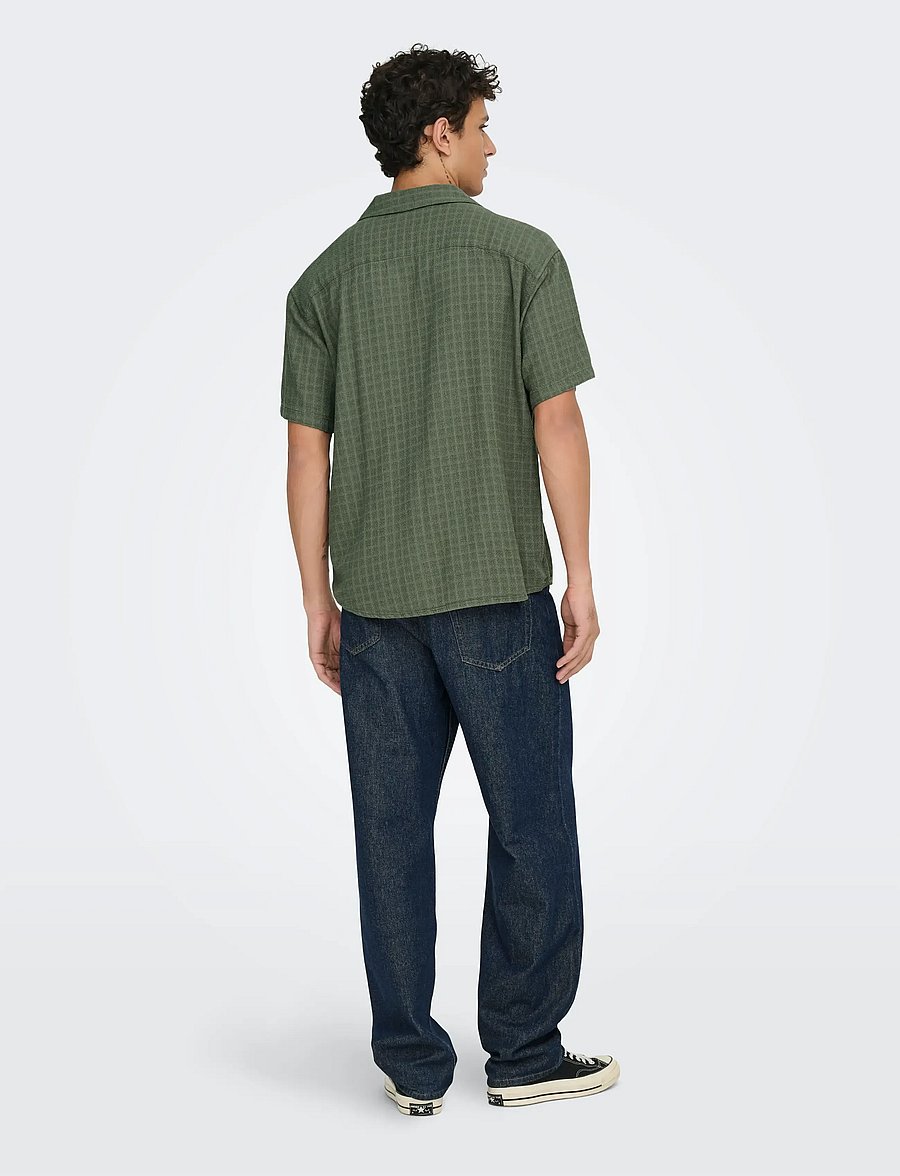 ONLY & SONS - ONSLATHAM REG RESORT STRUC 0257 NOOS - hørskjorter - dusty olive - 3