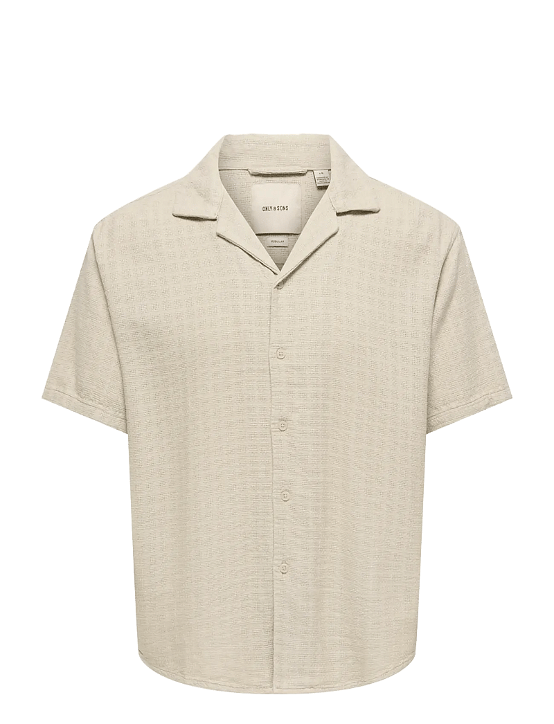 ONLY & SONS - ONSLATHAM REG RESORT STRUC 0257 NOOS - hørskjorter - silver lining - 1