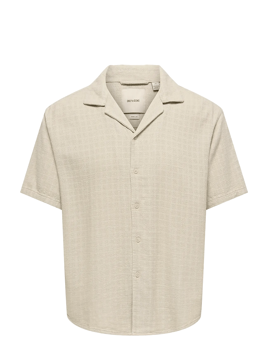 ONLY & SONS - ONSLATHAM REG RESORT STRUC 0257 NOOS - hørskjorter - silver lining - 1