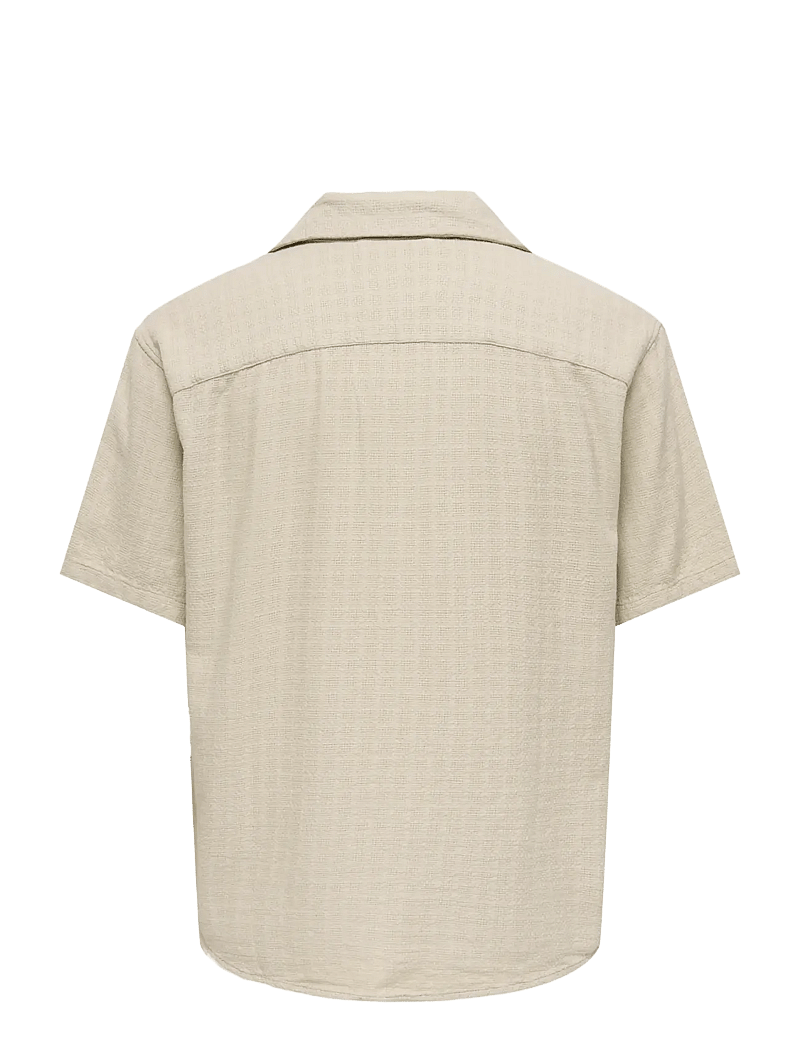 ONLY & SONS - ONSLATHAM REG RESORT STRUC 0257 NOOS - hørskjorter - silver lining - 2