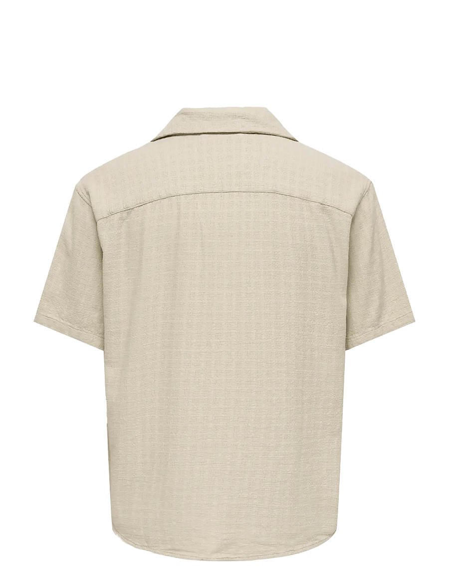 ONLY & SONS - ONSLATHAM REG RESORT STRUC 0257 NOOS - hørskjorter - silver lining - 2