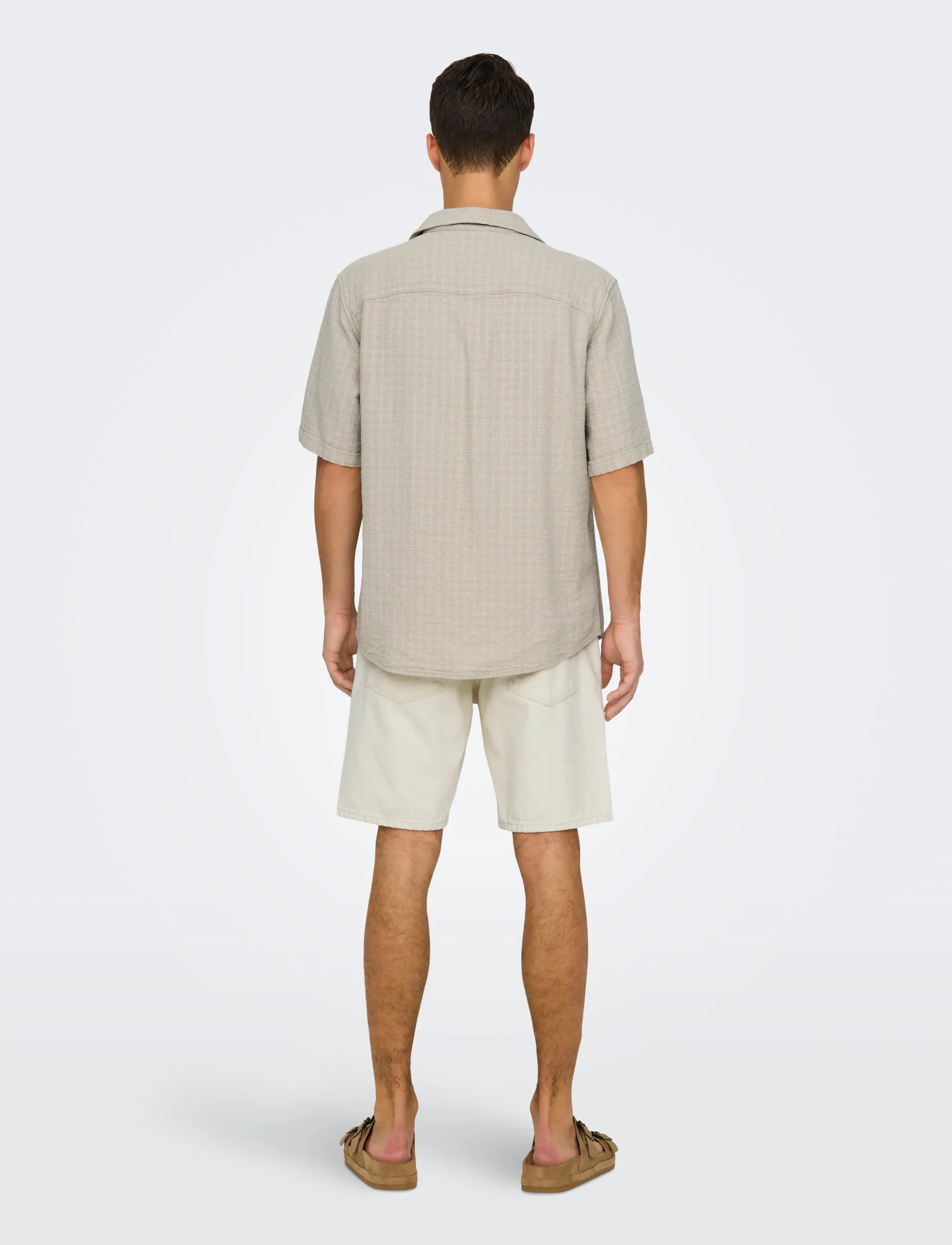 ONLY & SONS - ONSLATHAM REG RESORT STRUC 0257 NOOS - hørskjorter - silver lining - 3