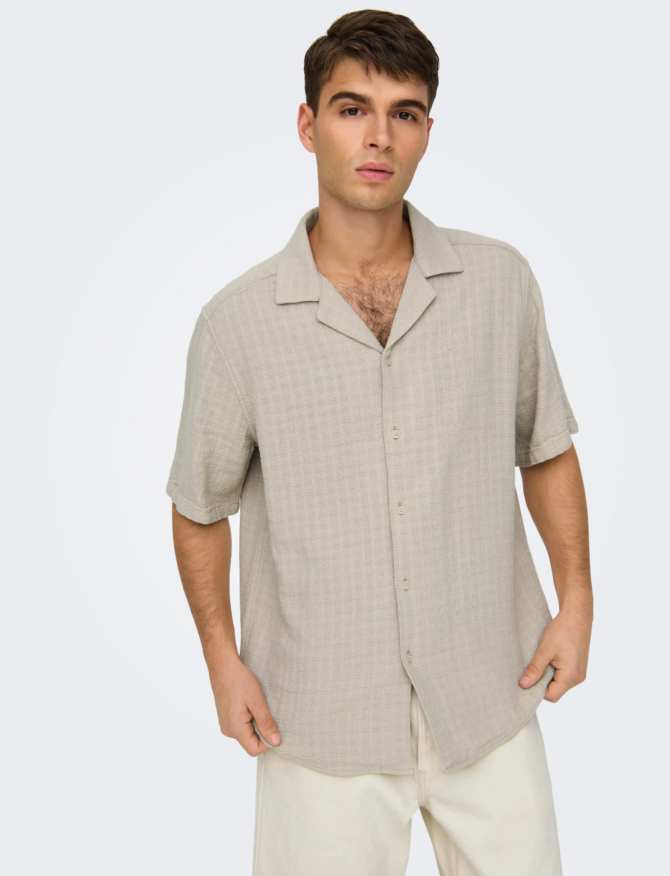 ONLY & SONS Onslatham Reg Resort Struc 0257 Noos kortärmade skjortor herr – bild 6