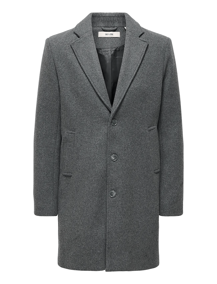 ONLY & SONS - ONSMATTHEW WOOL COAT OTW NOOS - uldfrakker - dark grey melange - 1