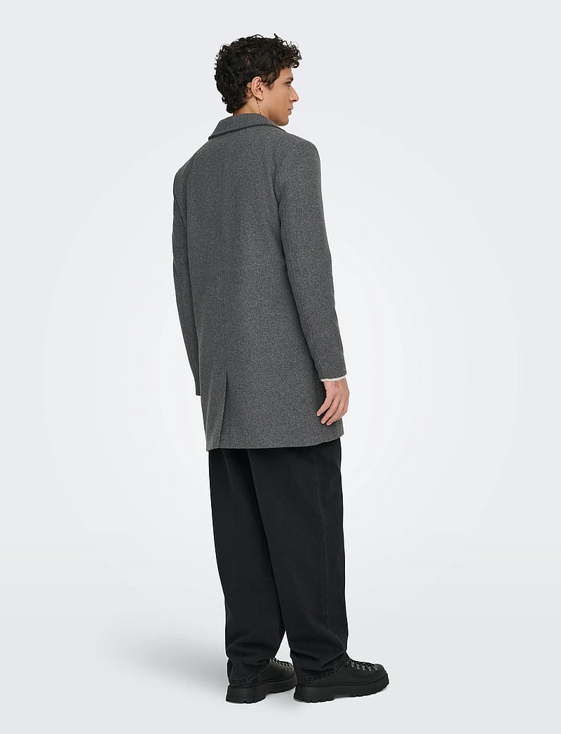 ONLY & SONS - ONSMATTHEW WOOL COAT OTW NOOS - vinterjakker - dark grey melange - 3