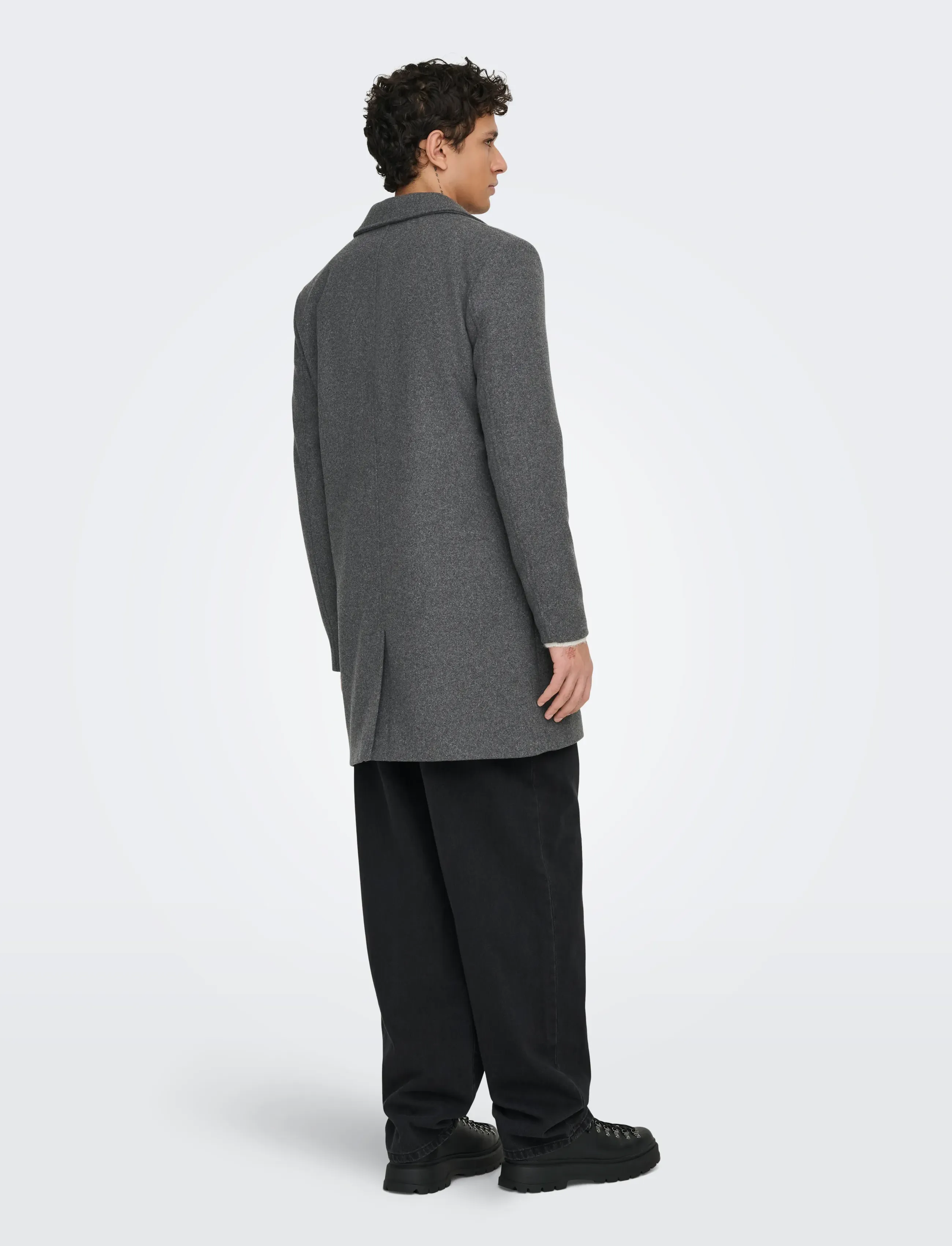 ONLY & SONS - ONSMATTHEW WOOL COAT OTW NOOS - paltai - dark grey melange - 3