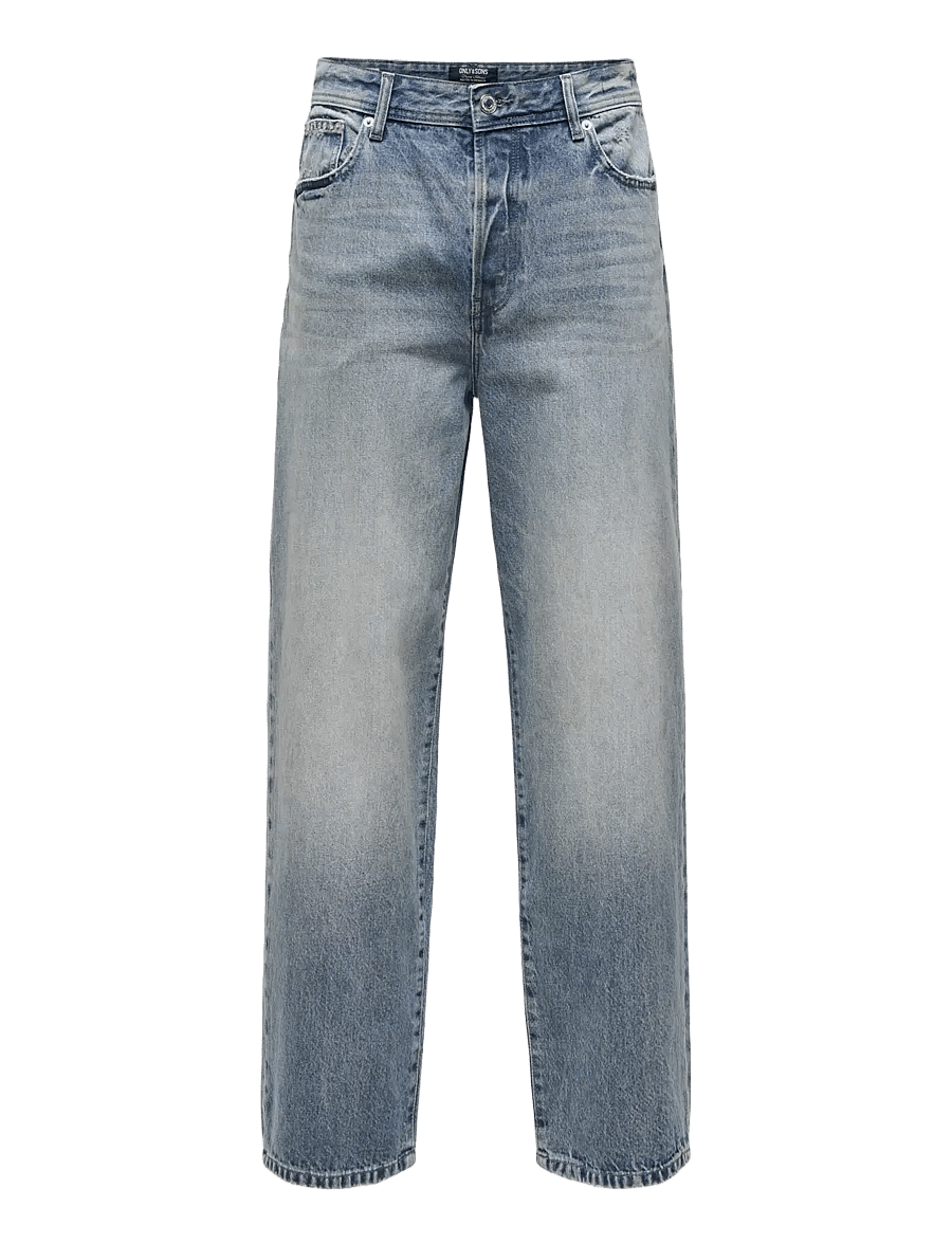 ONLY & SONS - ONSFADE LOOSE SBG 2218 TAI DNM NOOS - rúmar gallabuxur - special blue grey denim - 1