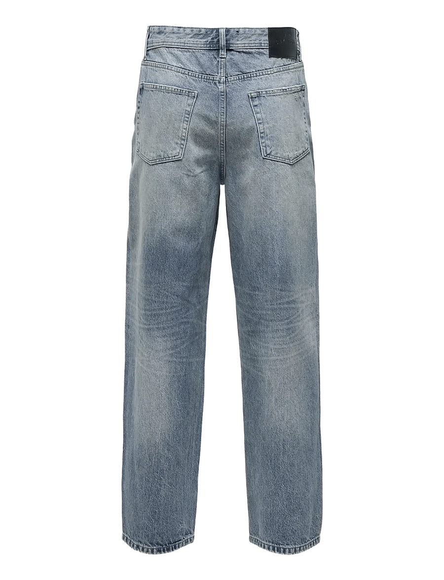 ONLY & SONS - ONSFADE LOOSE SBG 2218 TAI DNM NOOS - rúmar gallabuxur - special blue grey denim - 2