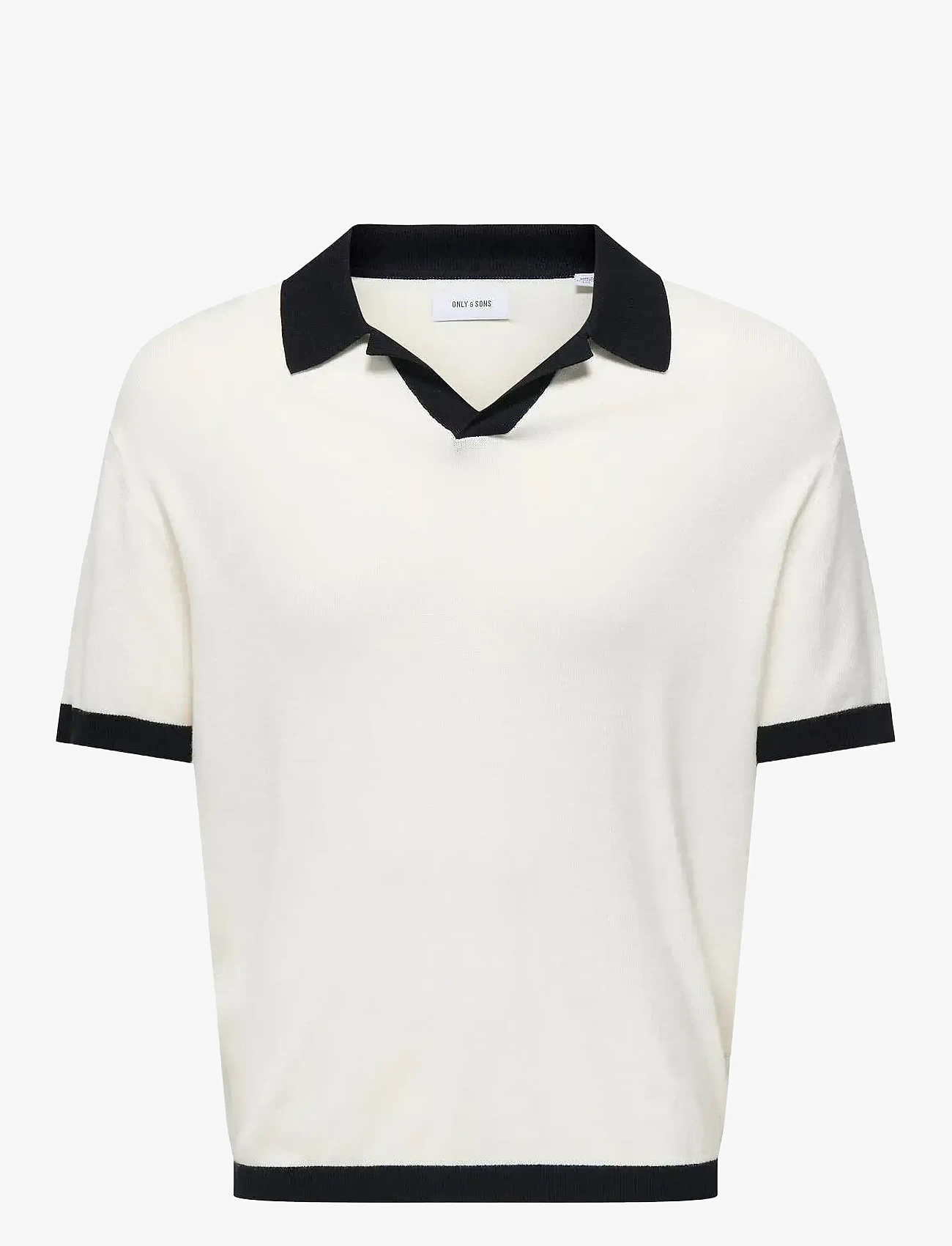 ONLY & SONS - ONSADRIAN REG 12 SS CONTRAST POLO KNIT - kurzärmelig - cloud dancer - 0