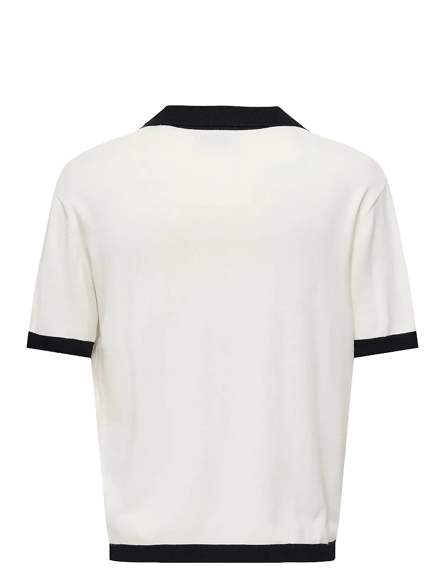 ONLY & SONS - ONSADRIAN REG 12 SS CONTRAST POLO KNIT - kurzärmelig - cloud dancer - 1