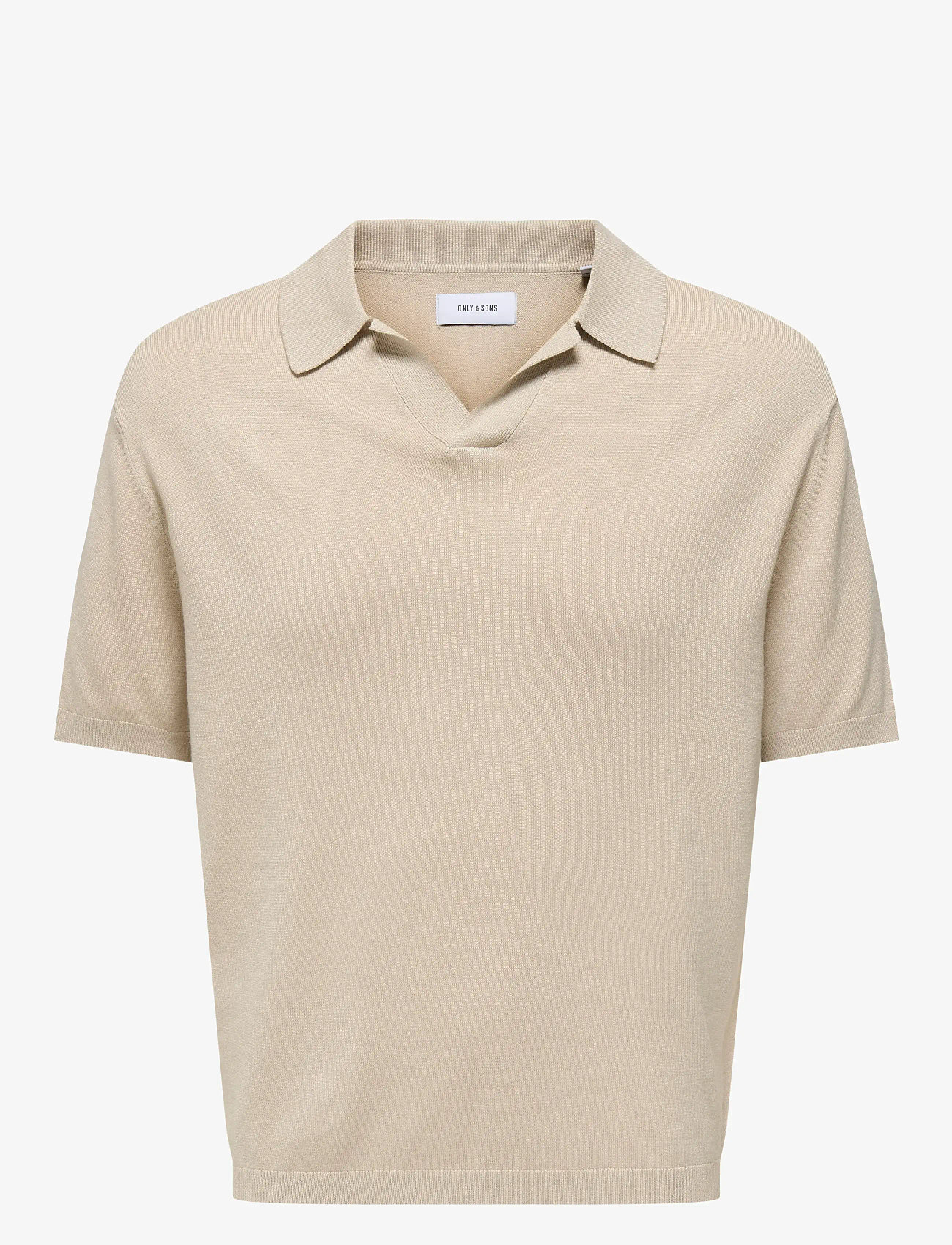 ONLY & SONS - ONSADRIAN REG 12 SS CONTRAST POLO KNIT - kortærmede poloer - silver lining - 1