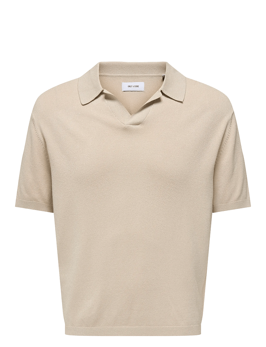 ONLY & SONS - ONSADRIAN REG 12 SS CONTRAST POLO KNIT - polos à manches courtes - silver lining - 1