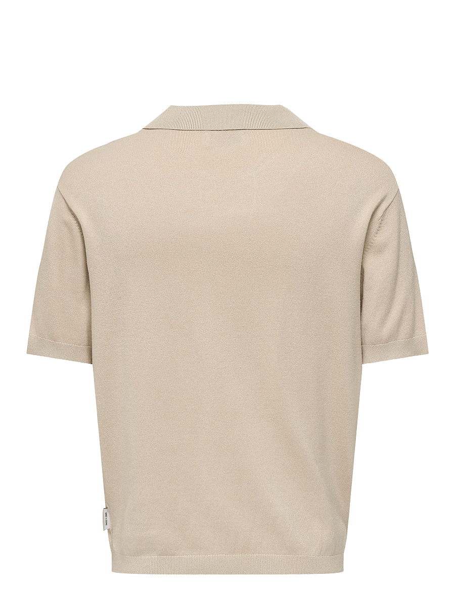 ONLY & SONS - ONSADRIAN REG 12 SS CONTRAST POLO KNIT - polos à manches courtes - silver lining - 2
