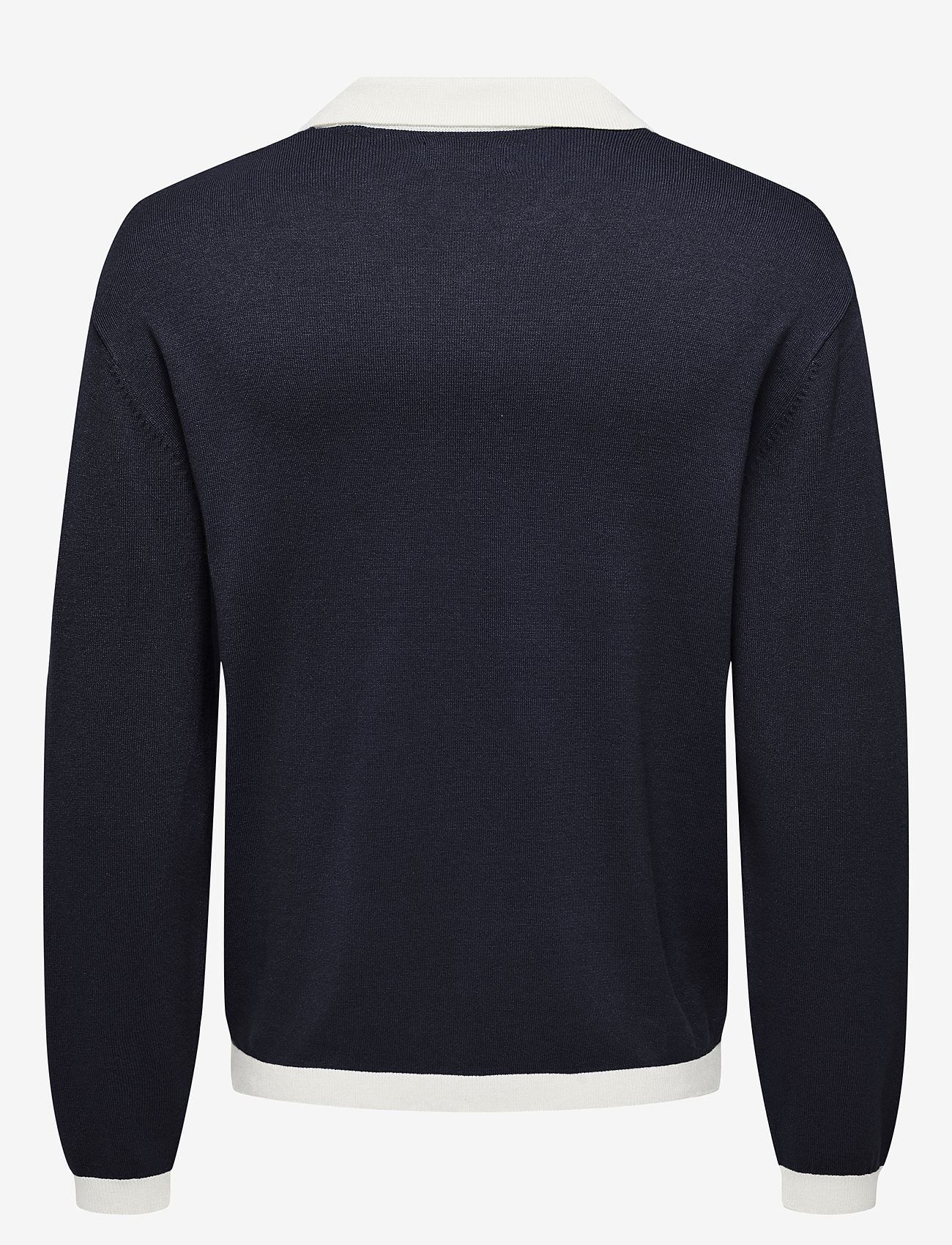 ONLY & SONS - ONSADRIAN REG 12 LS CONTRAST POLO KNIT - langärmelig - dark navy - 2