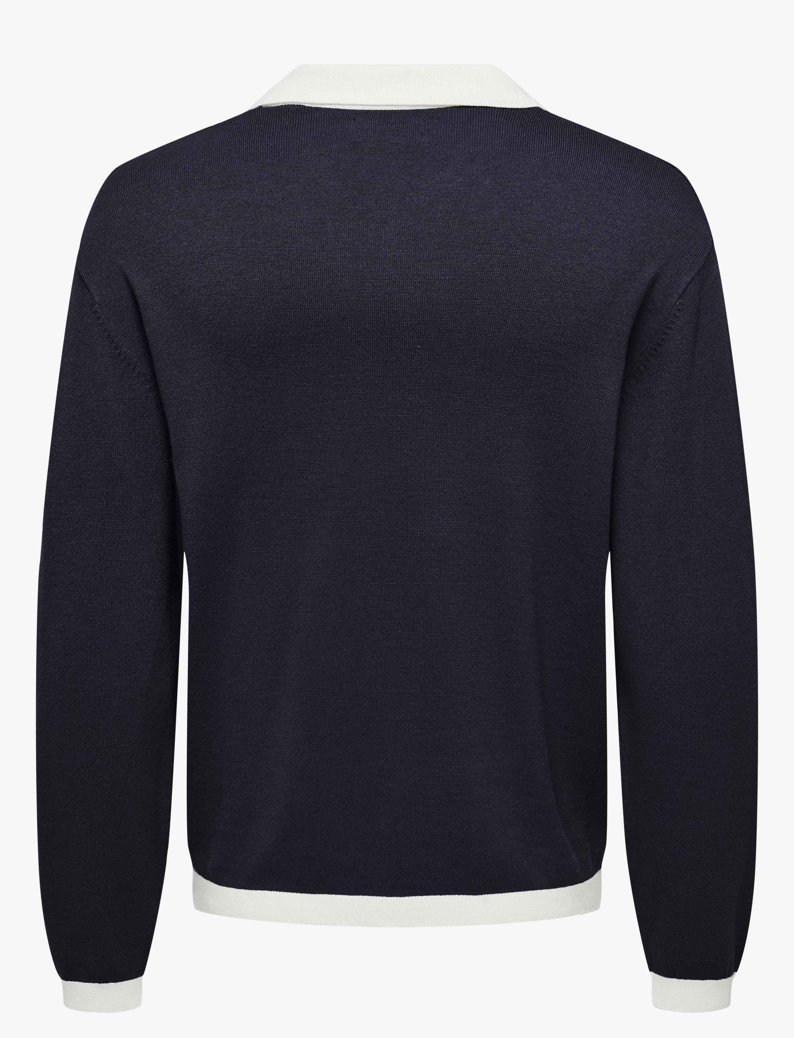 ONLY & SONS - ONSADRIAN REG 12 LS CONTRAST POLO KNIT - langærmede poloer - dark navy - 2
