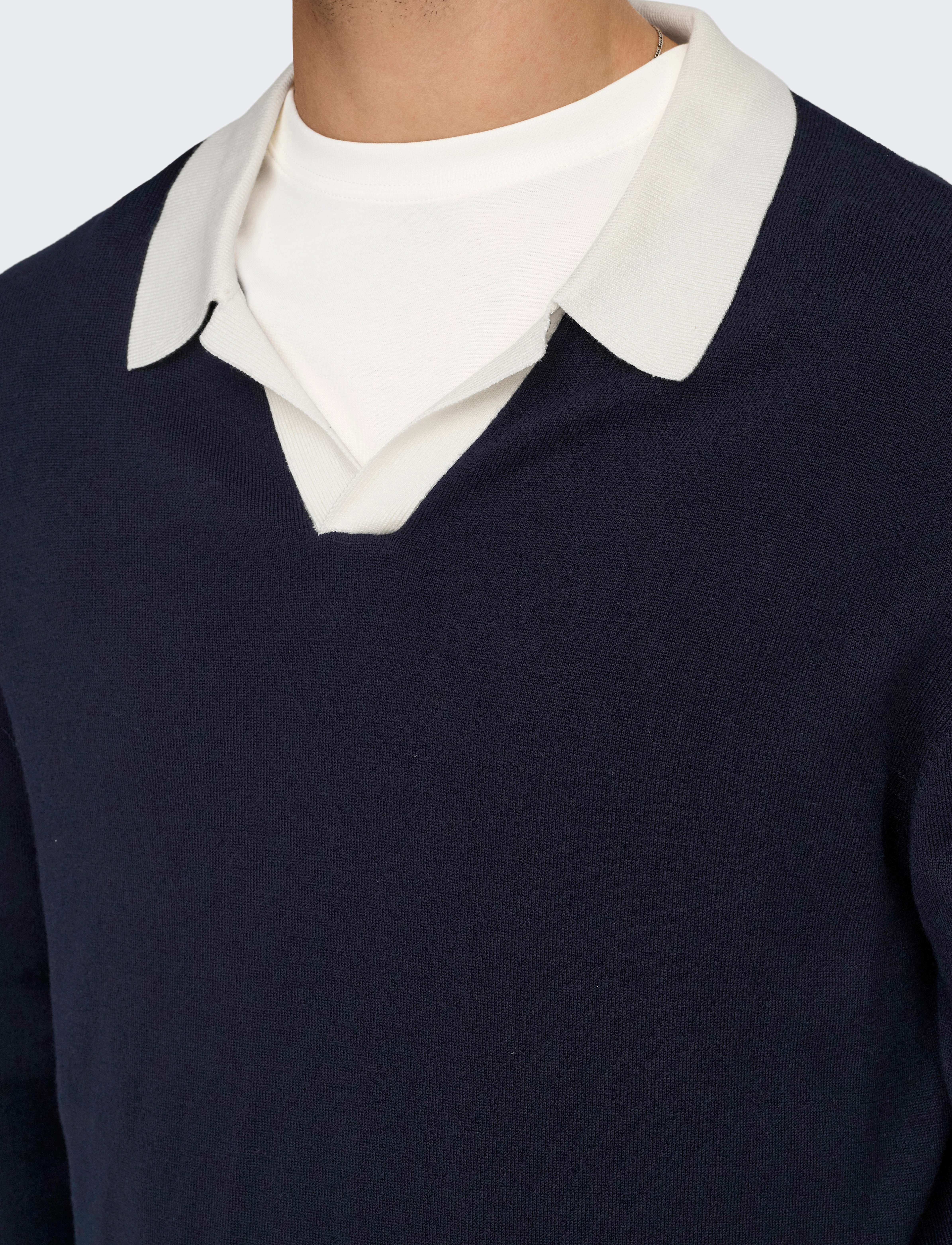 Onsadrian Reg 12 Ls Contrast Polo Knit 4
