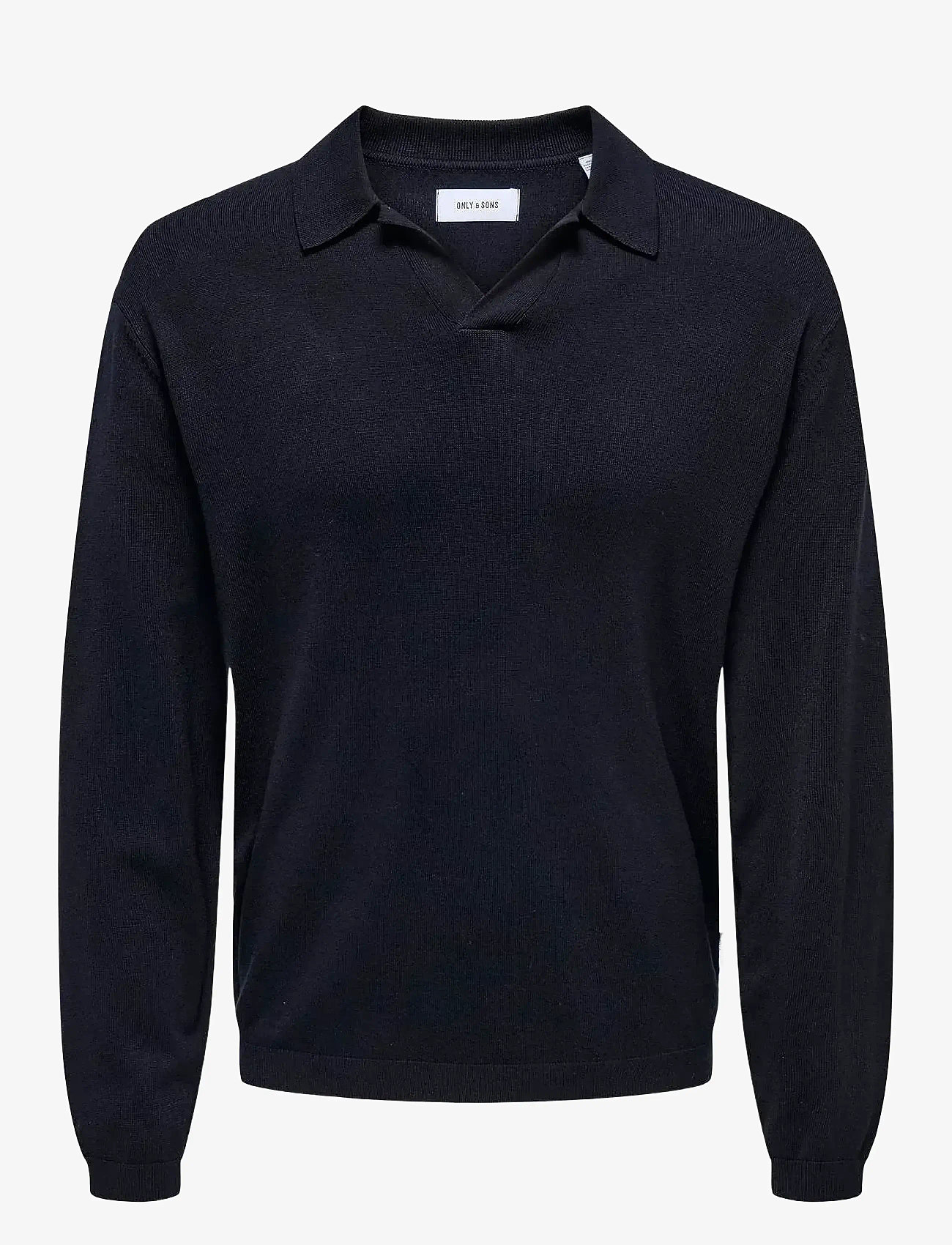 ONLY & SONS - ONSADRIAN REG 12 LS CONTRAST POLO KNIT - langärmelig - dark navy - 0