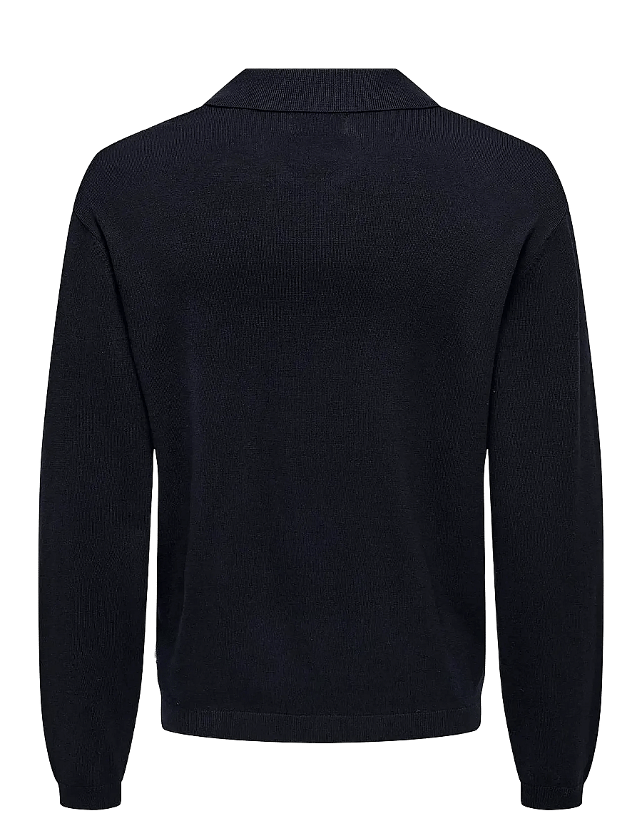 ONLY & SONS - ONSADRIAN REG 12 LS CONTRAST POLO KNIT - pikkade varrukatega polod - dark navy - 1