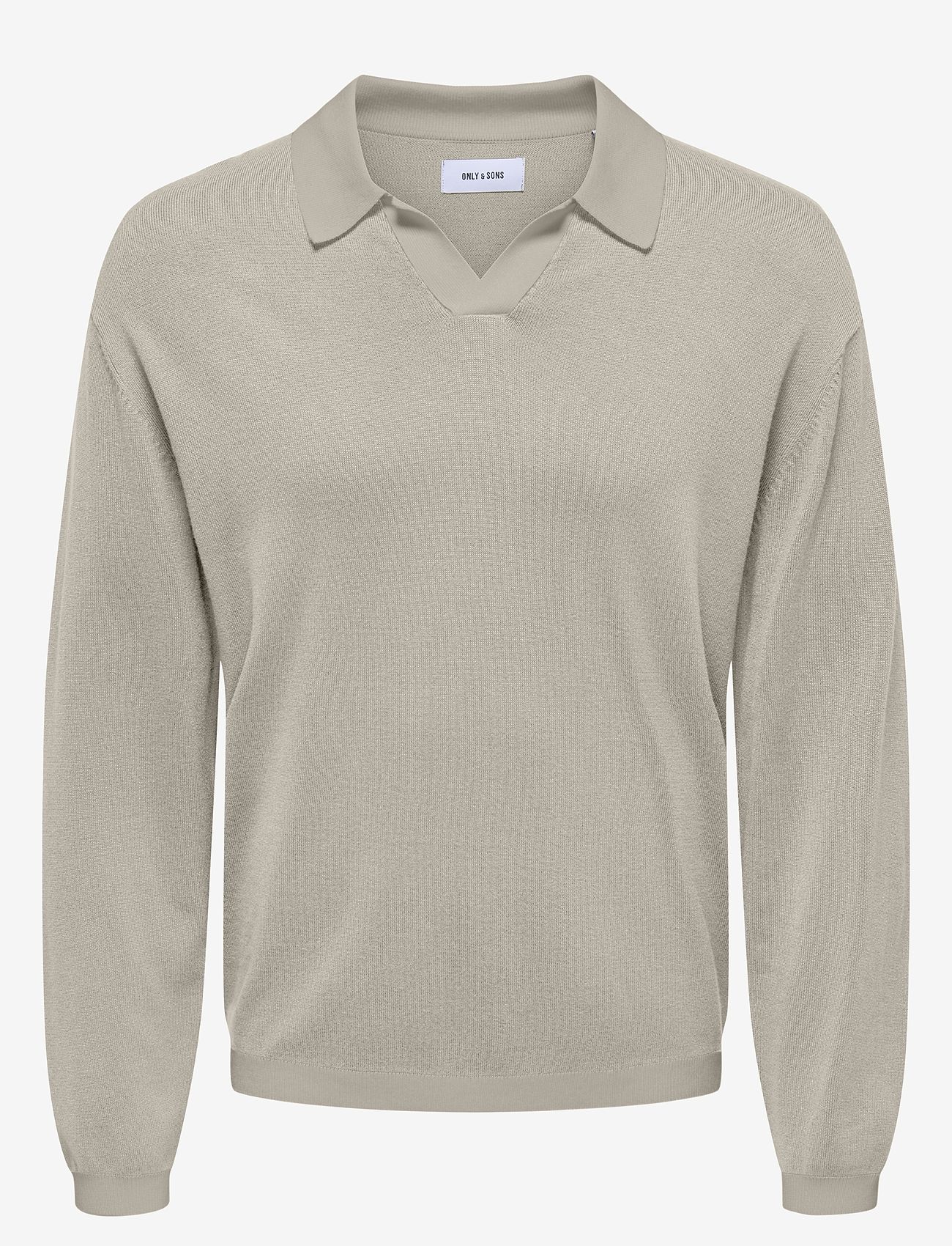 ONLY & SONS - ONSADRIAN REG 12 LS CONTRAST POLO KNIT - pikkade varrukatega polod - silver lining - 0