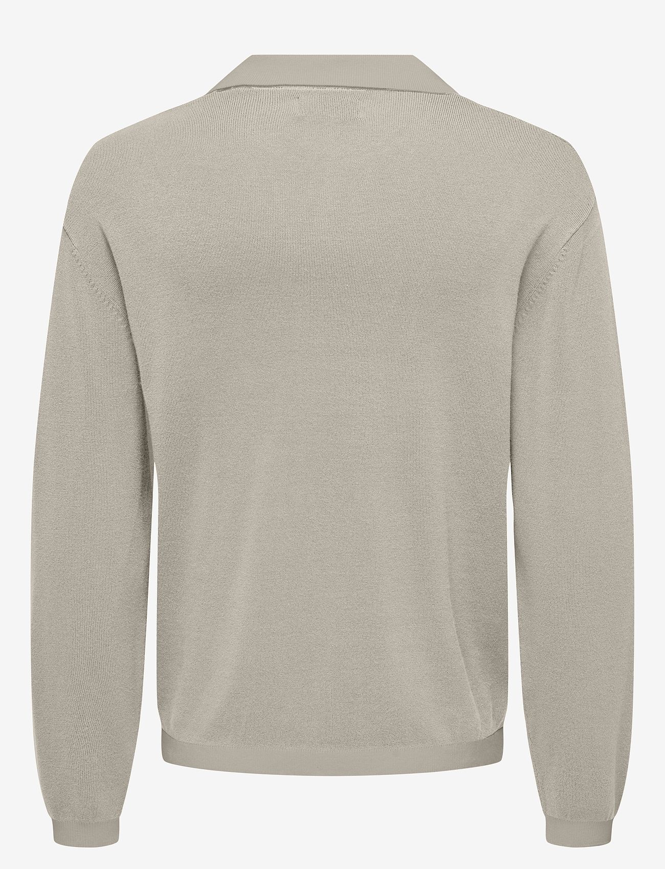 ONLY & SONS - ONSADRIAN REG 12 LS CONTRAST POLO KNIT - pikkade varrukatega polod - silver lining - 1
