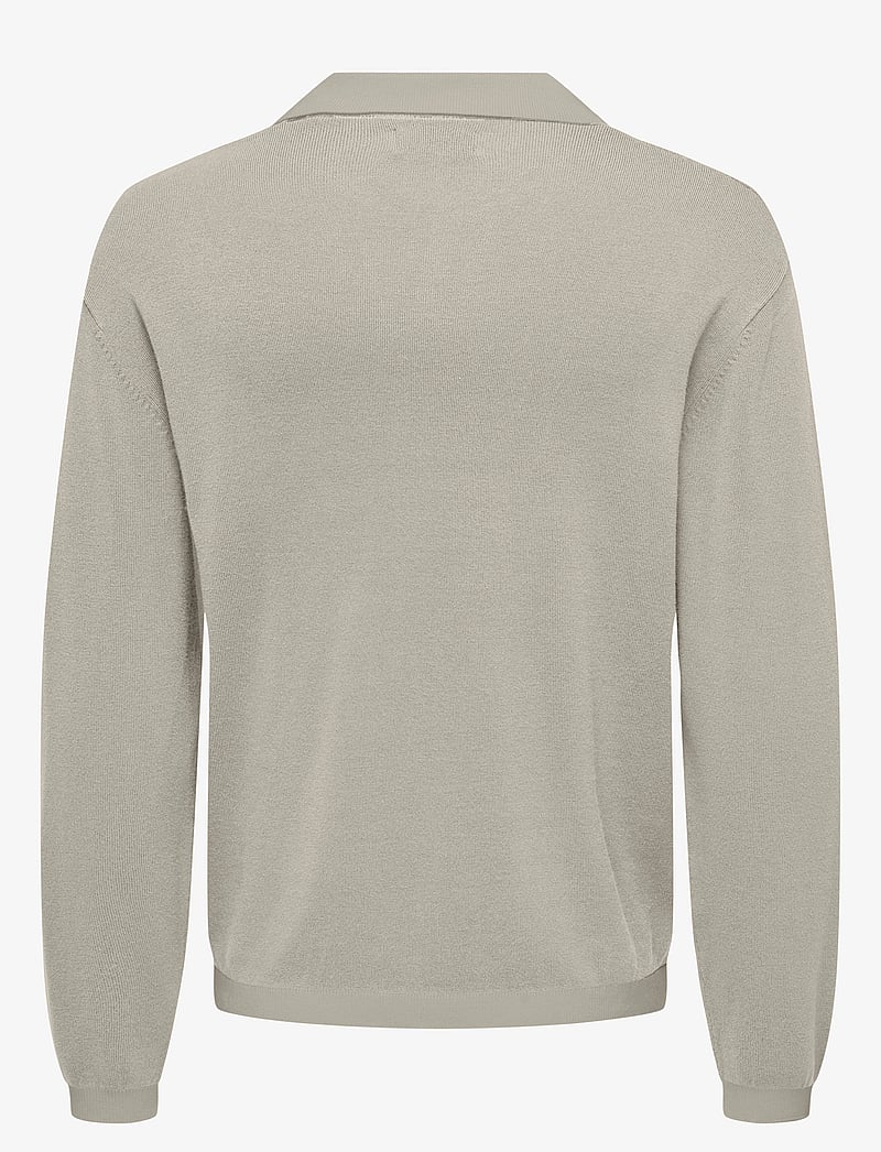 ONLY & SONS - ONSADRIAN REG 12 LS CONTRAST POLO KNIT - pikkade varrukatega polod - silver lining - 1