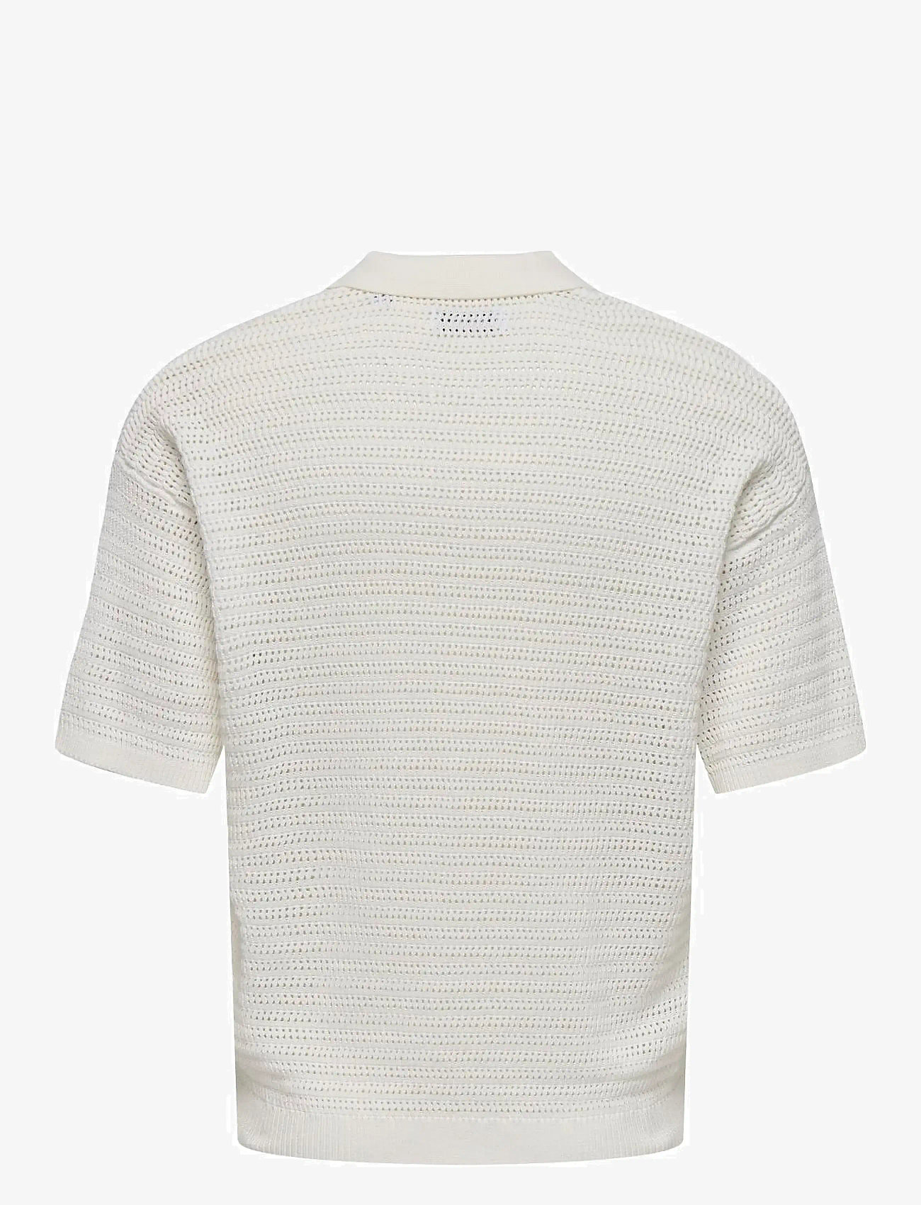 ONLY & SONS - ONSTHIAGO DS 7 SS RESORT CROCHET POLO - stickade pikéer - cloud dancer - 1