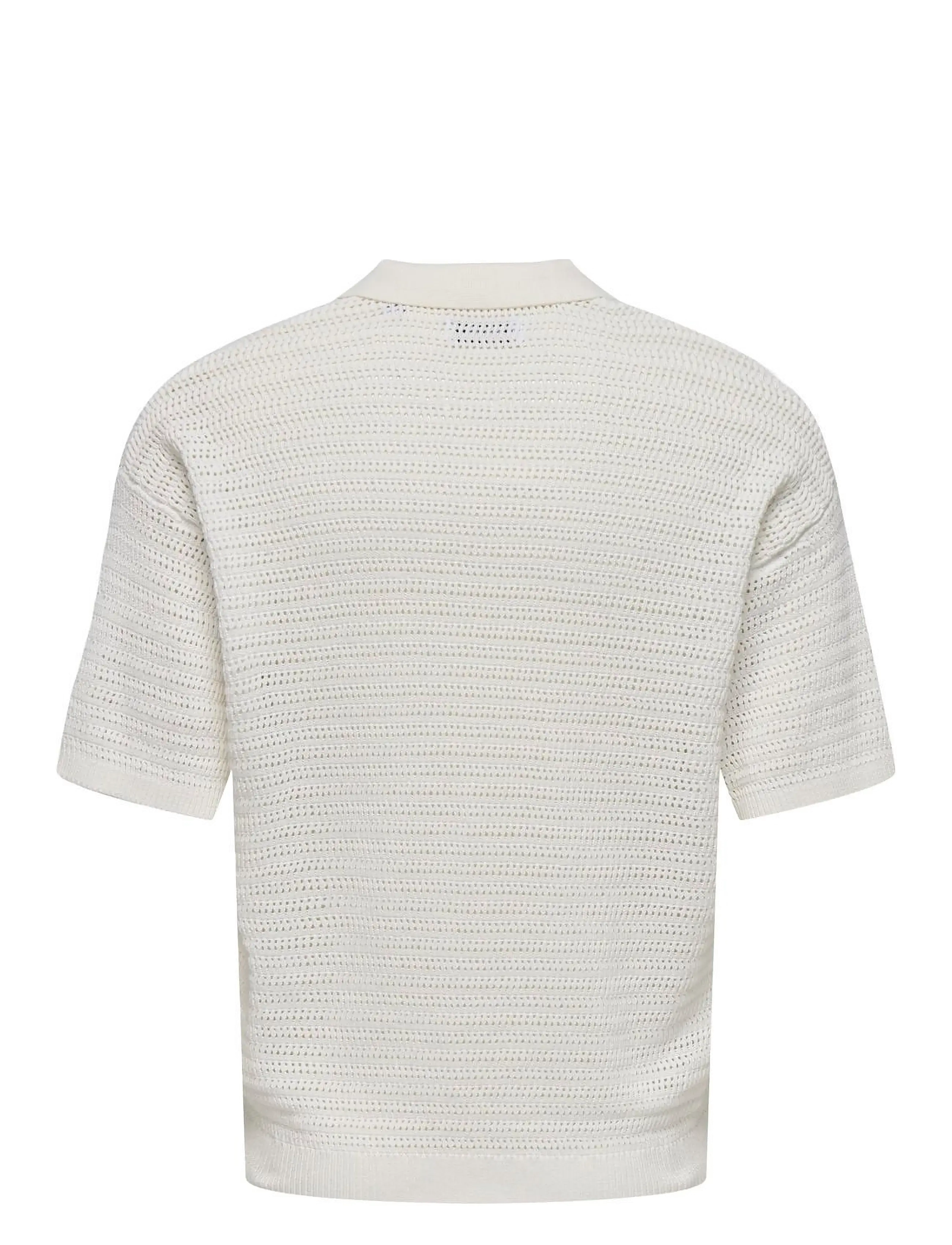 ONLY & SONS - ONSTHIAGO DS 7 SS RESORT CROCHET POLO - prjónaðir pólóbolir - cloud dancer - 1