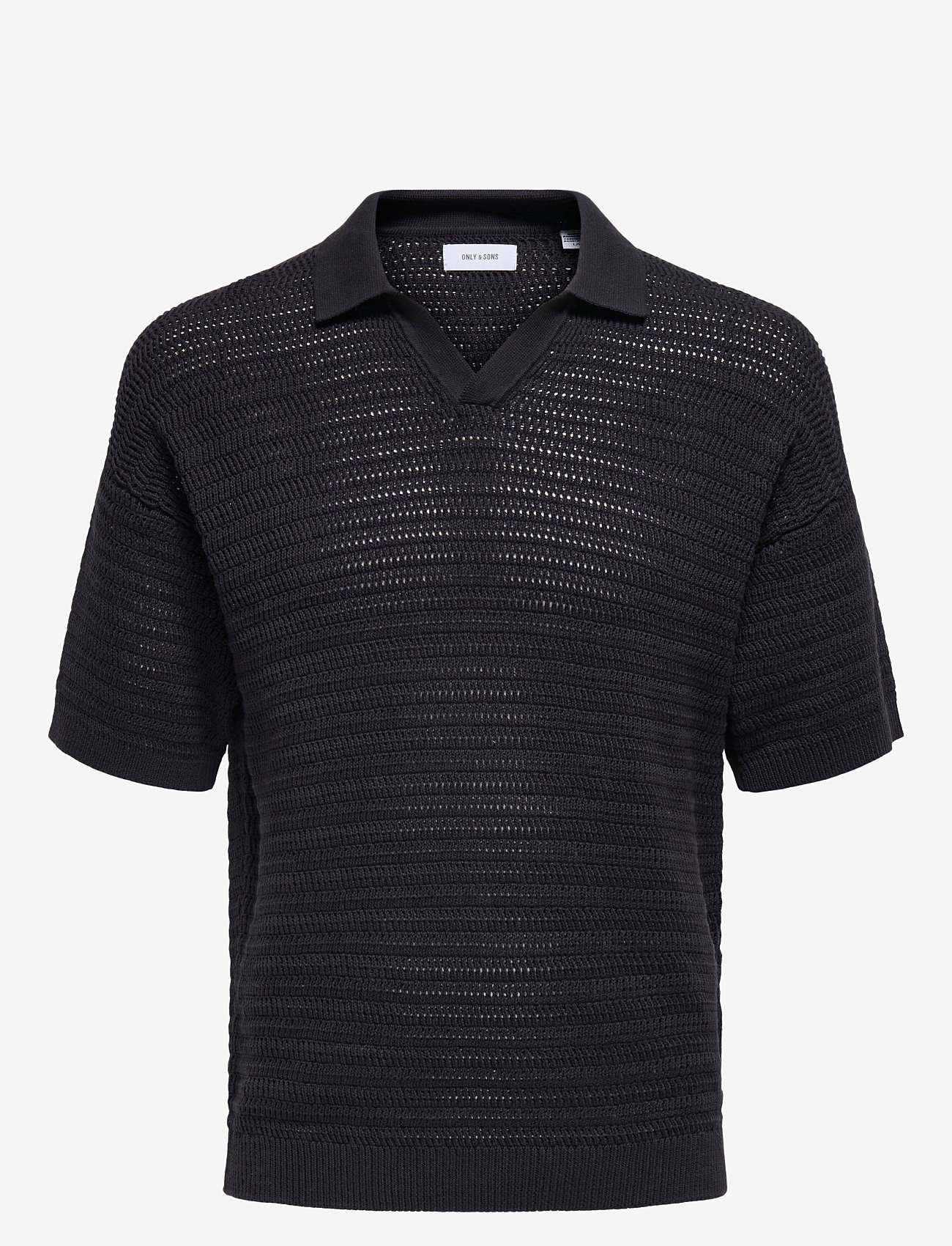 ONLY & SONS - ONSTHIAGO DS 7 SS RESORT CROCHET POLO - stickade pikéer - dark navy - 0