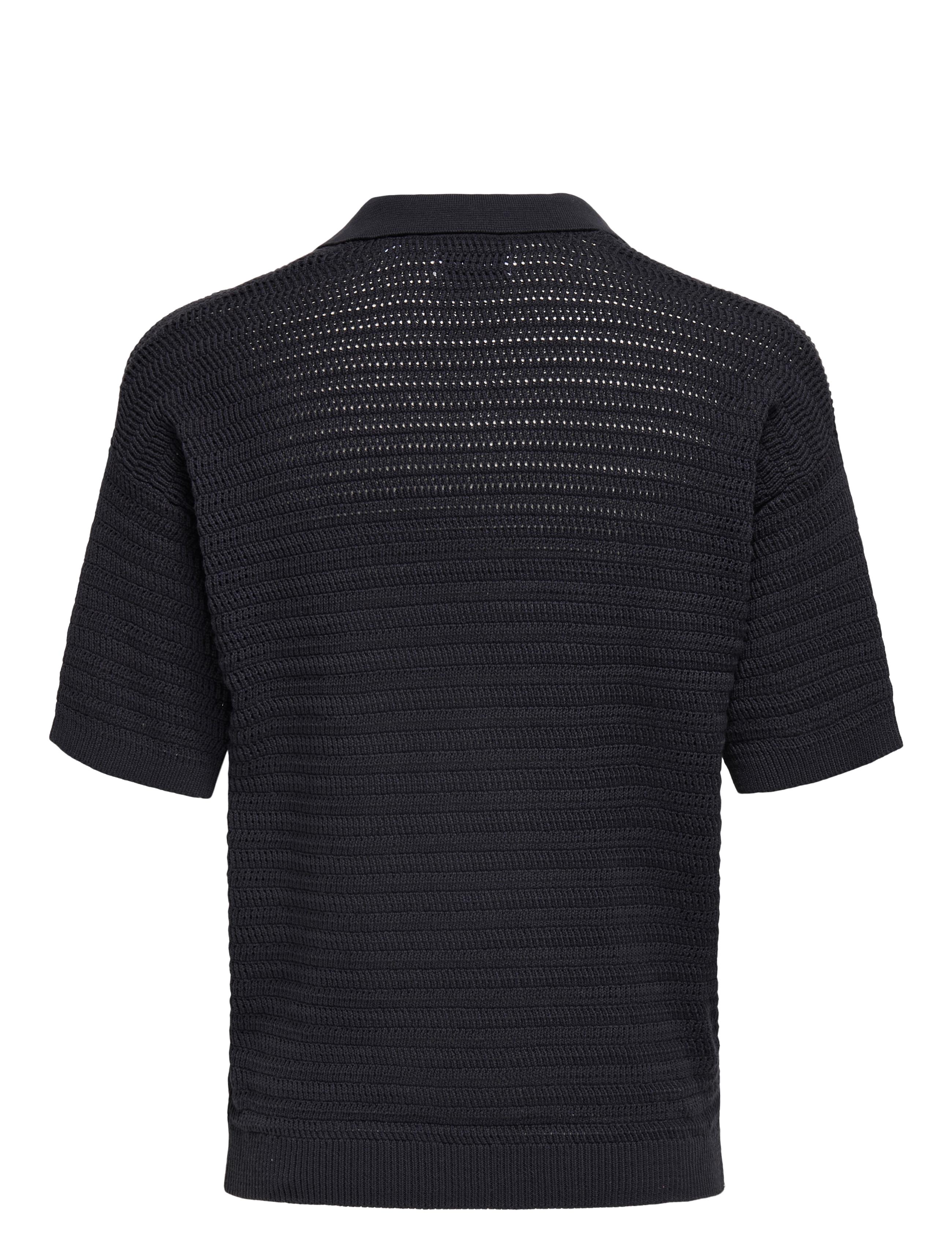 ONLY & SONS - ONSTHIAGO DS 7 SS RESORT CROCHET POLO - kootud polosärgid - dark navy - 1