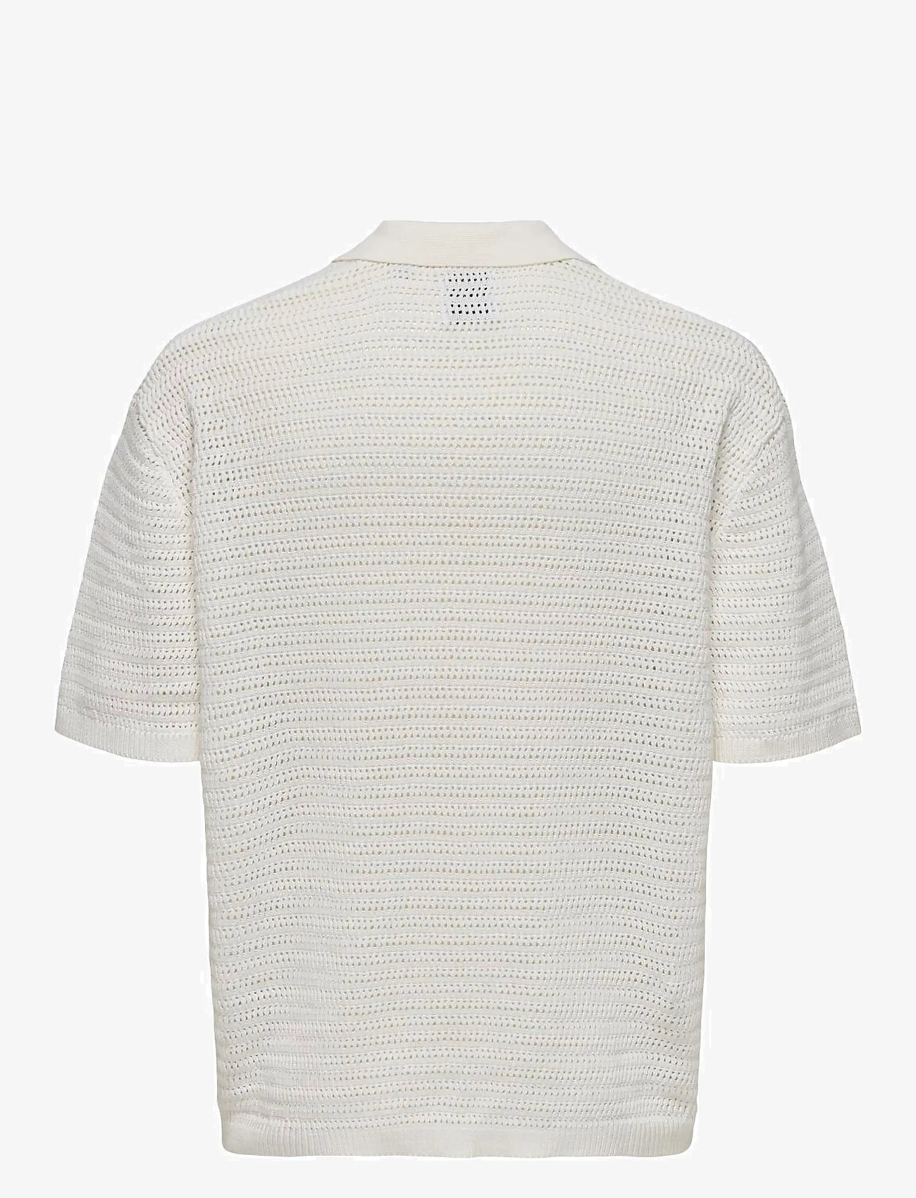 ONLY & SONS - ONSTHIAGO OVZ 7 SS RESORT CROCHET SHIRT - kortärmade skjortor - cloud dancer - 2