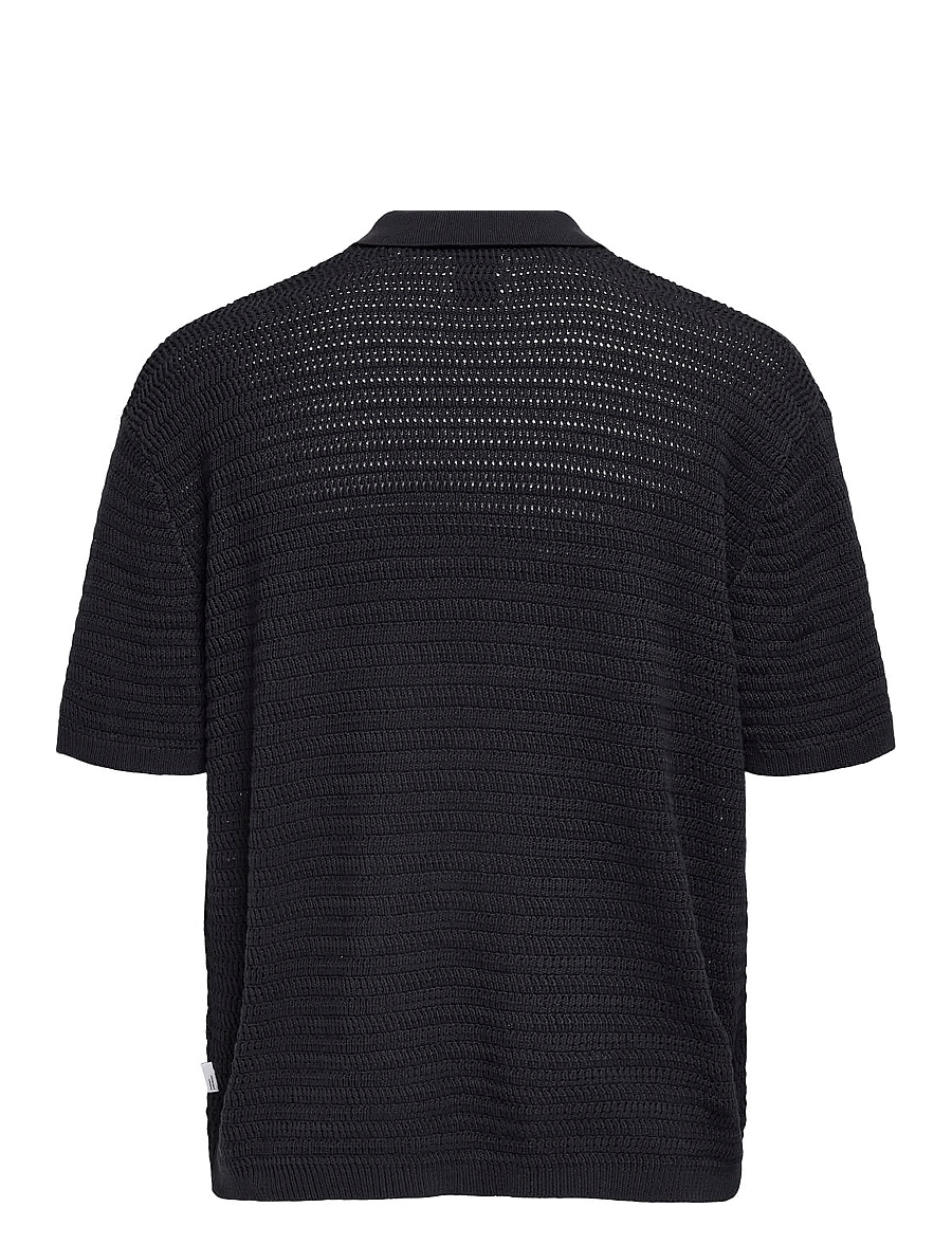 ONLY & SONS - ONSTHIAGO OVZ 7 SS RESORT CROCHET SHIRT - chemises à manches courtes - dark navy - 1