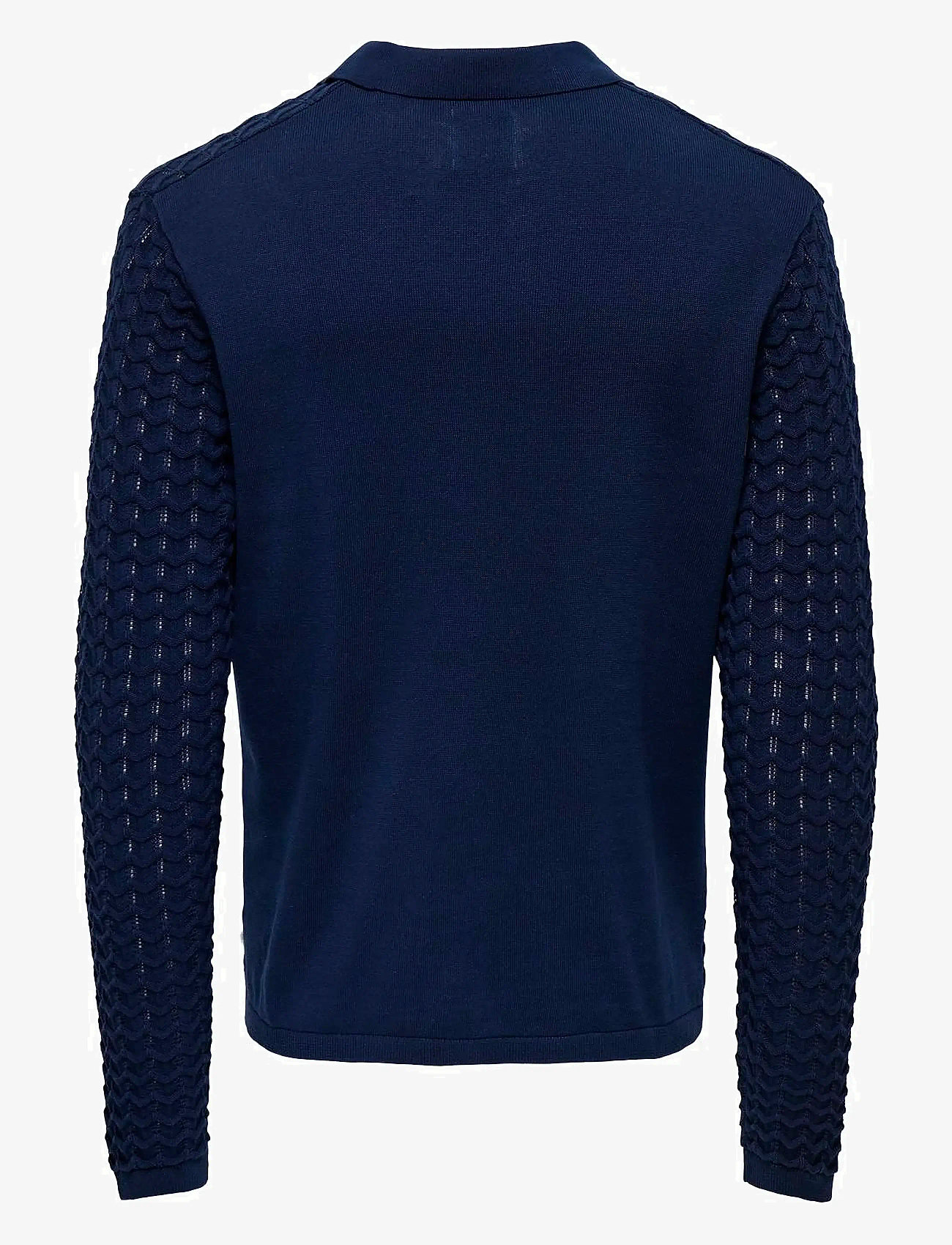 ONLY & SONS - ONSANTONIO LS 12 RESORT CROCHET POLO - polostrik - naval academy - 1