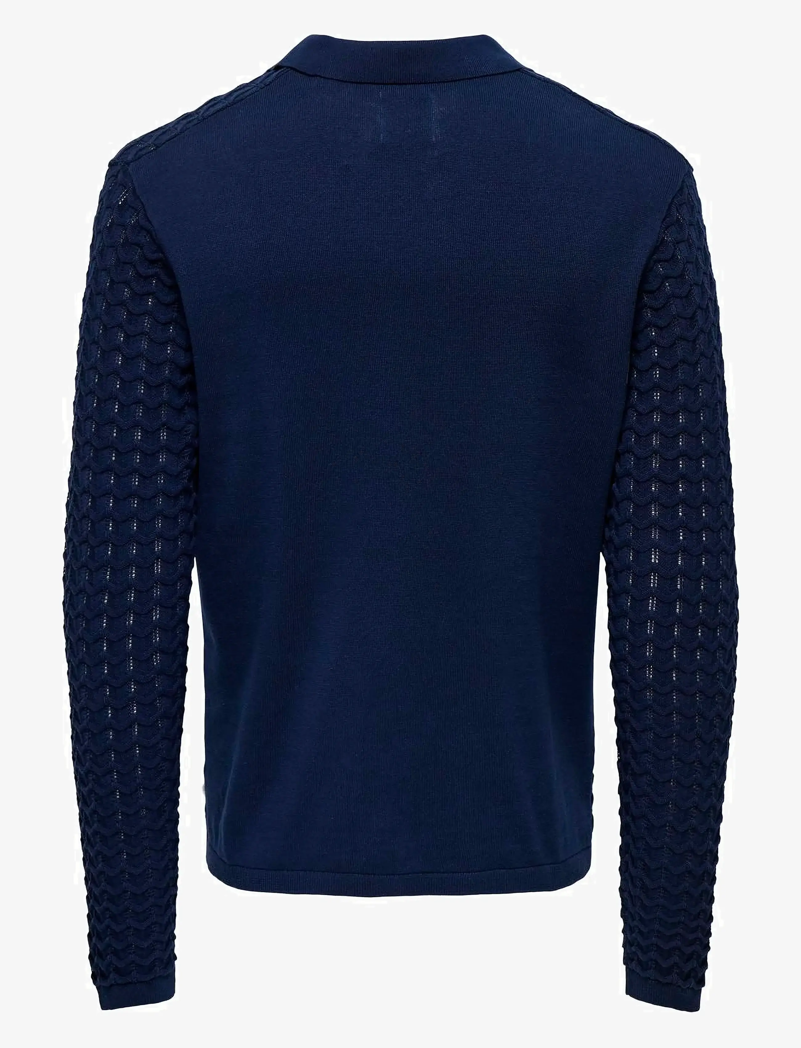 ONLY & SONS - ONSANTONIO LS 12 RESORT CROCHET POLO - polos en tricot à manches longues - naval academy - 1