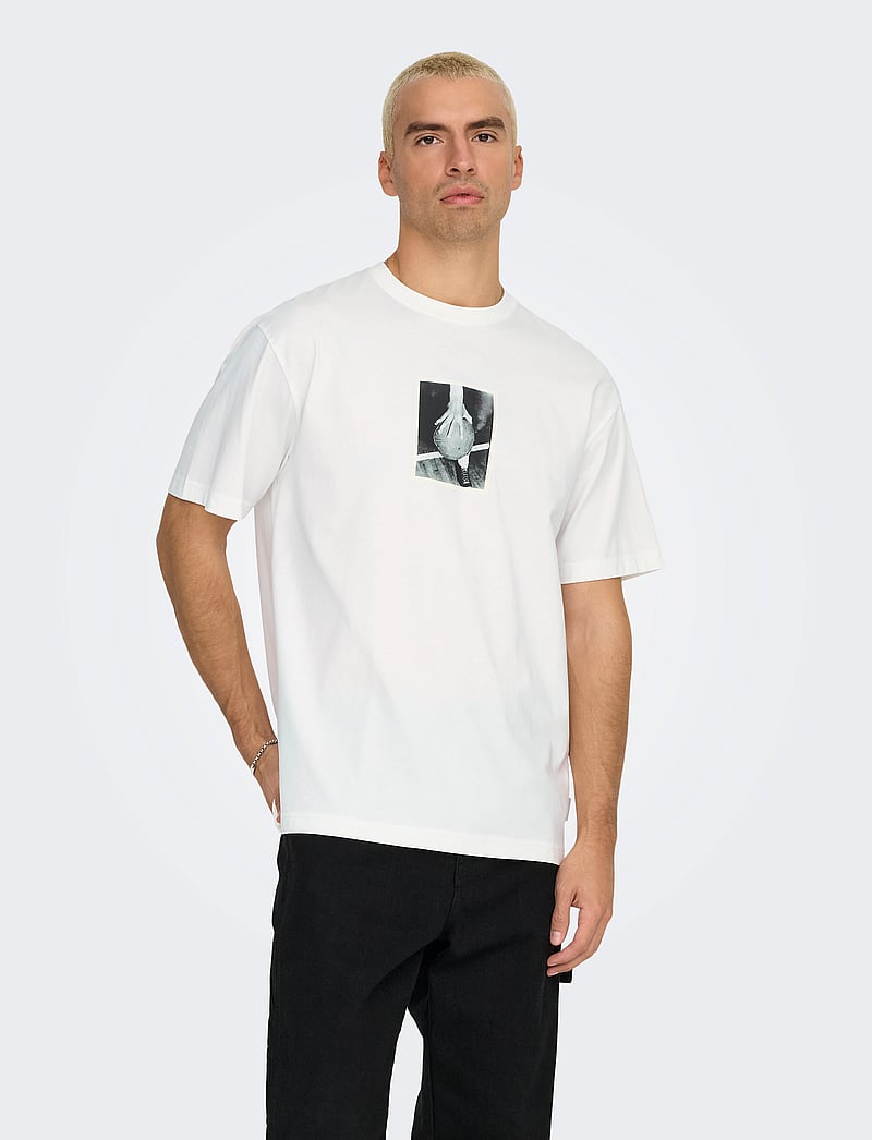 ONLY & SONS - ONSDASH RLX SS TEE VD - kortärmade t-shirts - cloud dancer - 0