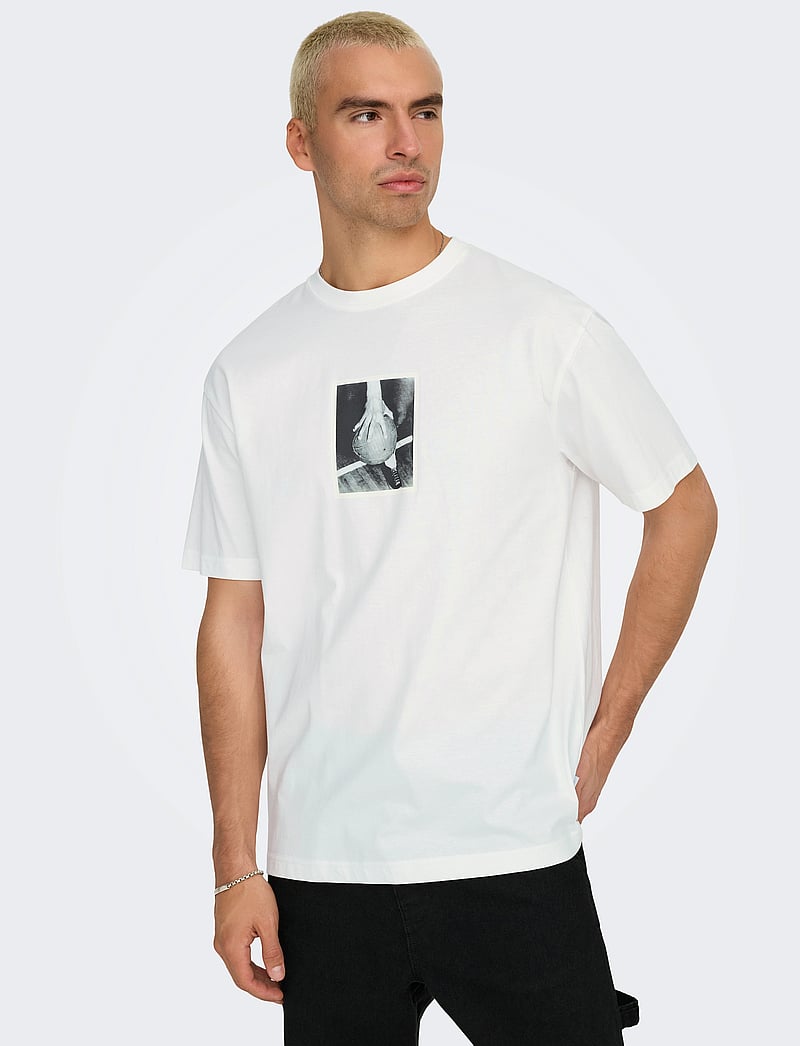 ONLY & SONS - ONSDASH RLX SS TEE VD - kortärmade t-shirts - cloud dancer - 5