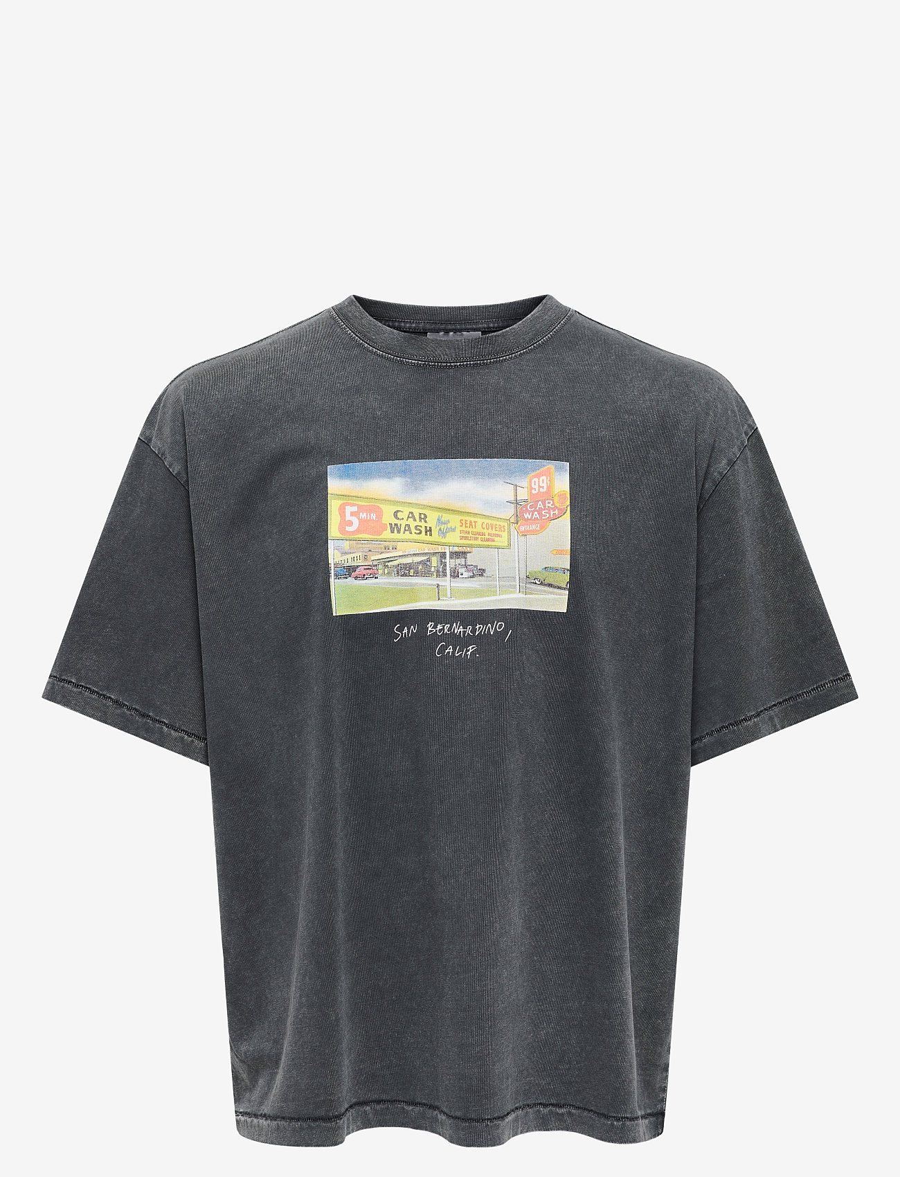 ONLY & SONS - ONSDEVIN OVZ WASHED SS TEE VD - lyhythihaiset - black - 1