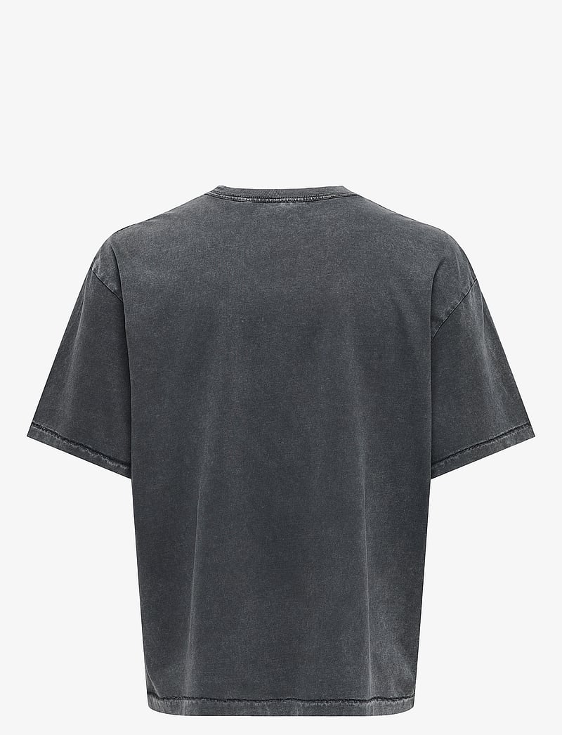 ONLY & SONS - ONSDEVIN OVZ WASHED SS TEE VD - lyhythihaiset - black - 2