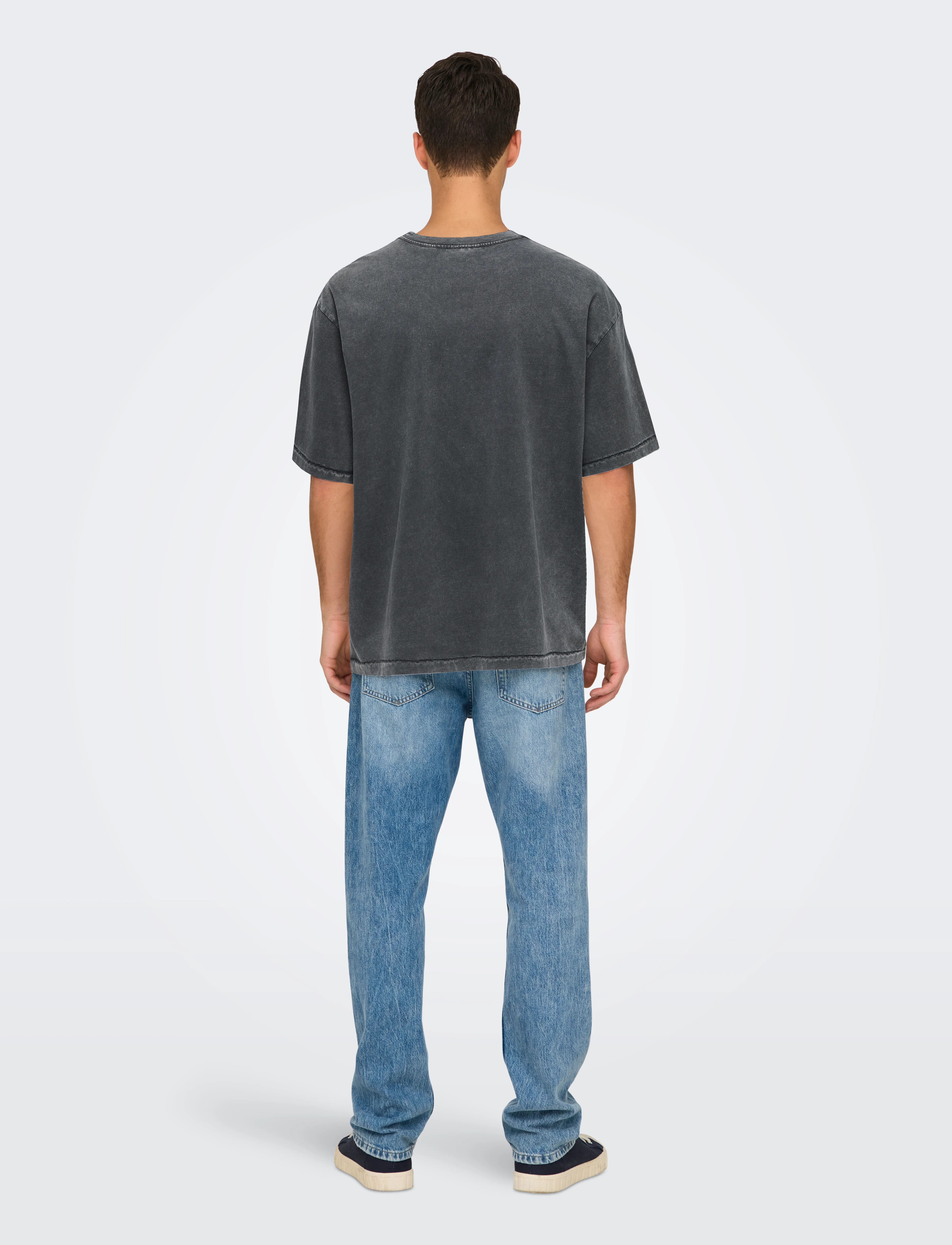 ONLY & SONS - ONSDEVIN OVZ WASHED SS TEE VD - lühikeste varrukatega t-särgid - black - 3
