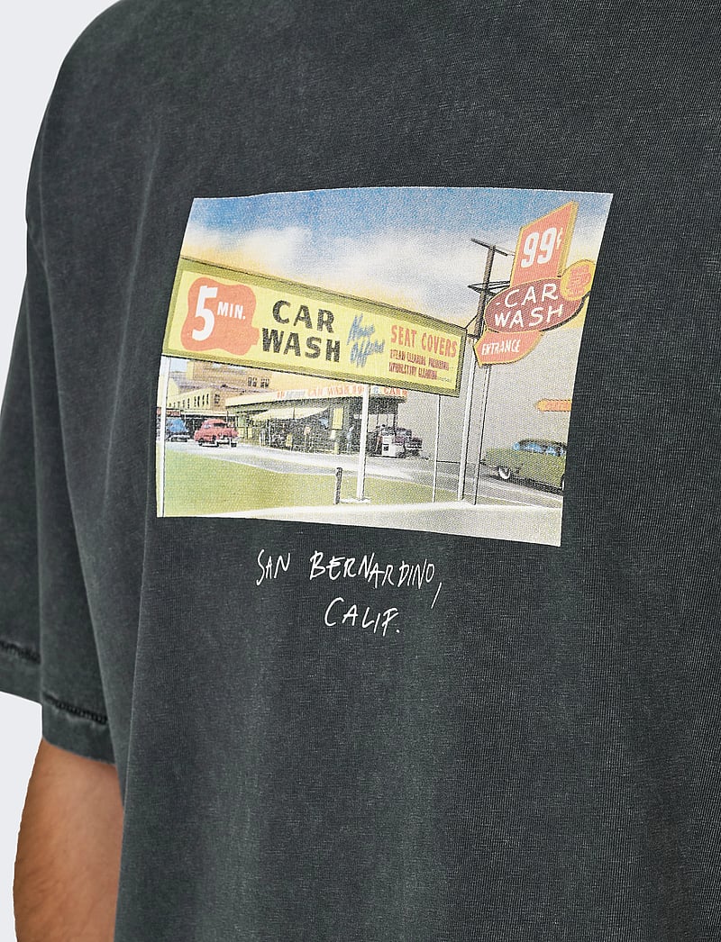 ONLY & SONS - ONSDEVIN OVZ WASHED SS TEE VD - lyhythihaiset - black - 5