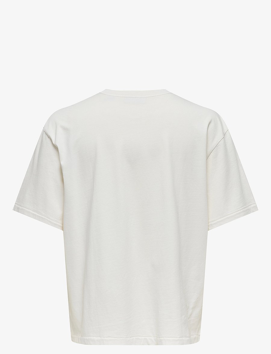ONLY & SONS - ONSDEVIN OVZ WASHED SS TEE VD - kortärmade t-shirts - cloud dancer - 2