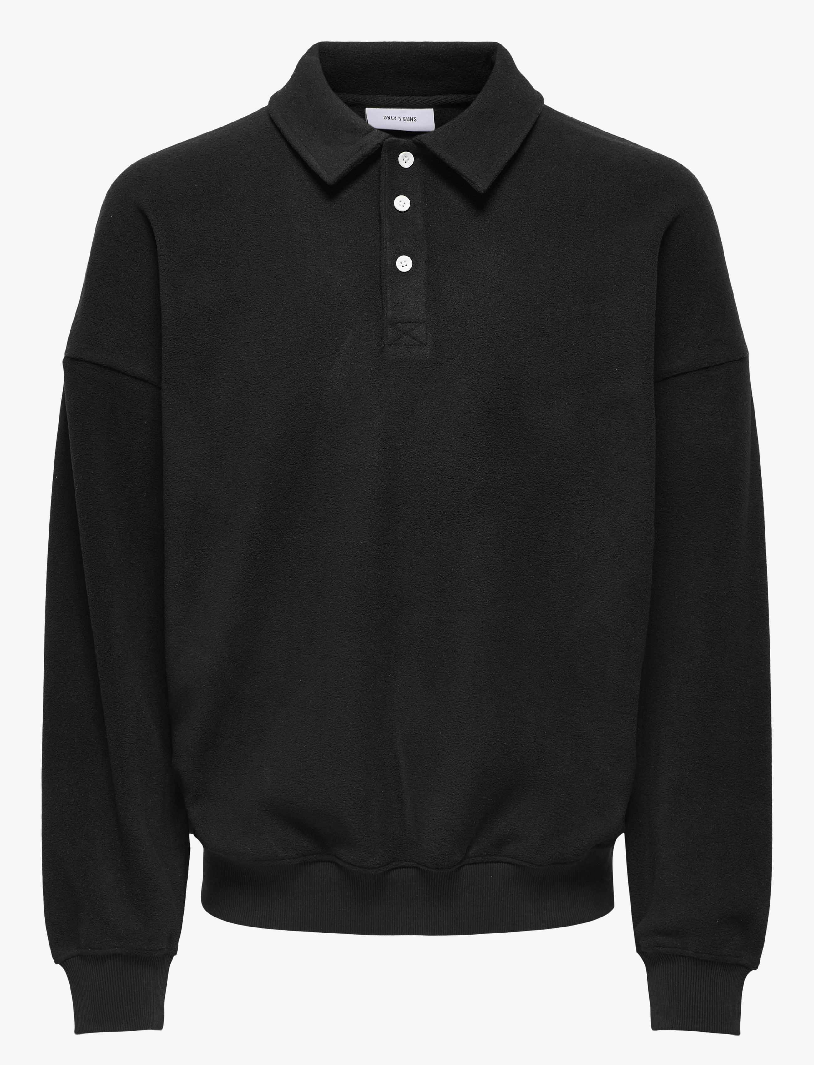 ONLY & SONS Onsdominic Rlx Ls Rugby Sweat Vd Schwarz - S - Herren
